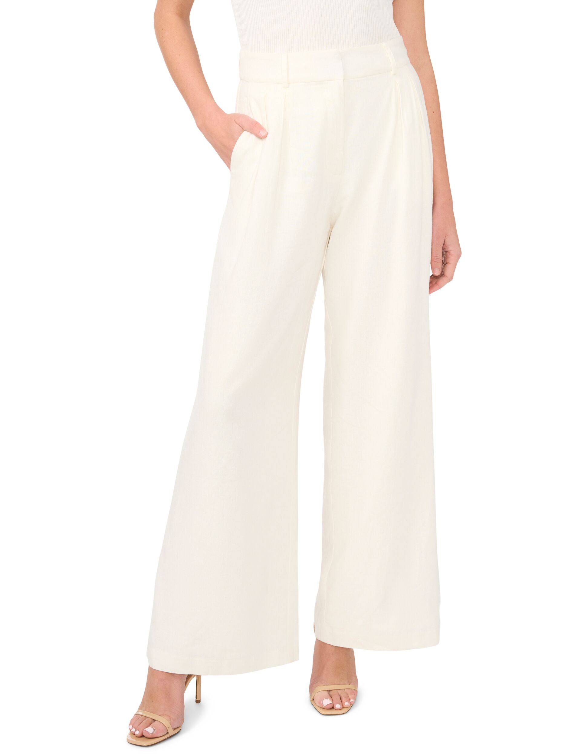 Women BEATRICE Linen Blend Tailored Wide Leg Pants - Ted Baker