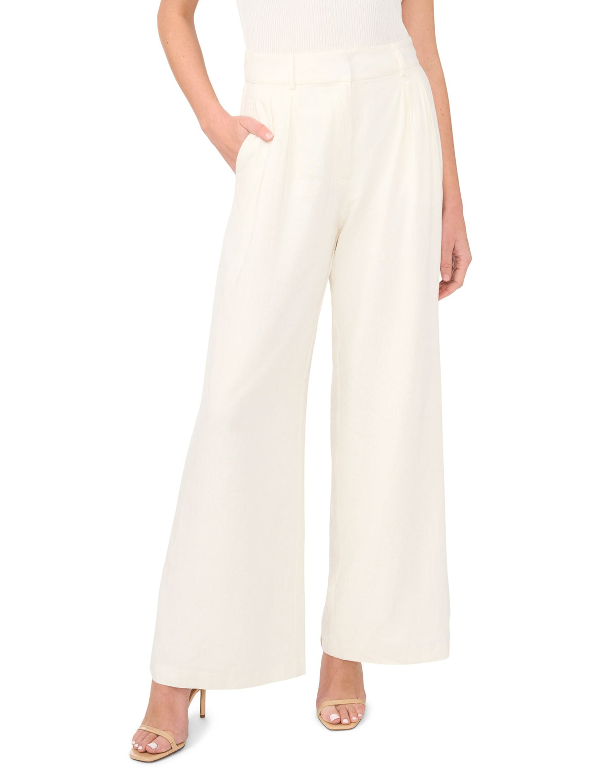 Women BEATRICE Linen Blend Tailored Wide Leg Pants - Ted Baker