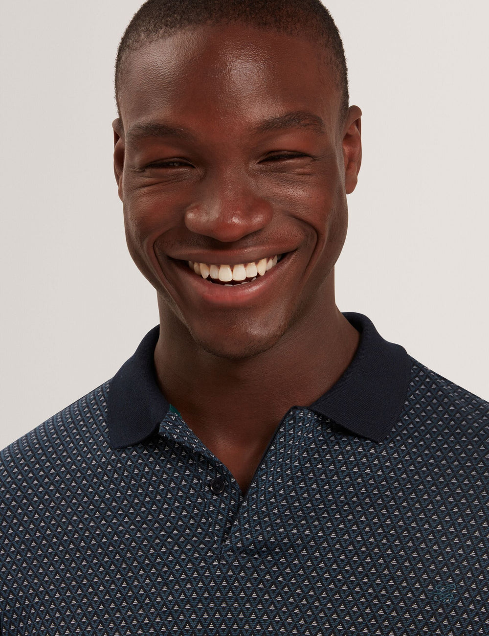 Sale|Men DURAND Micro Geo Jacquard Long Sleeve Polo - Ted Baker