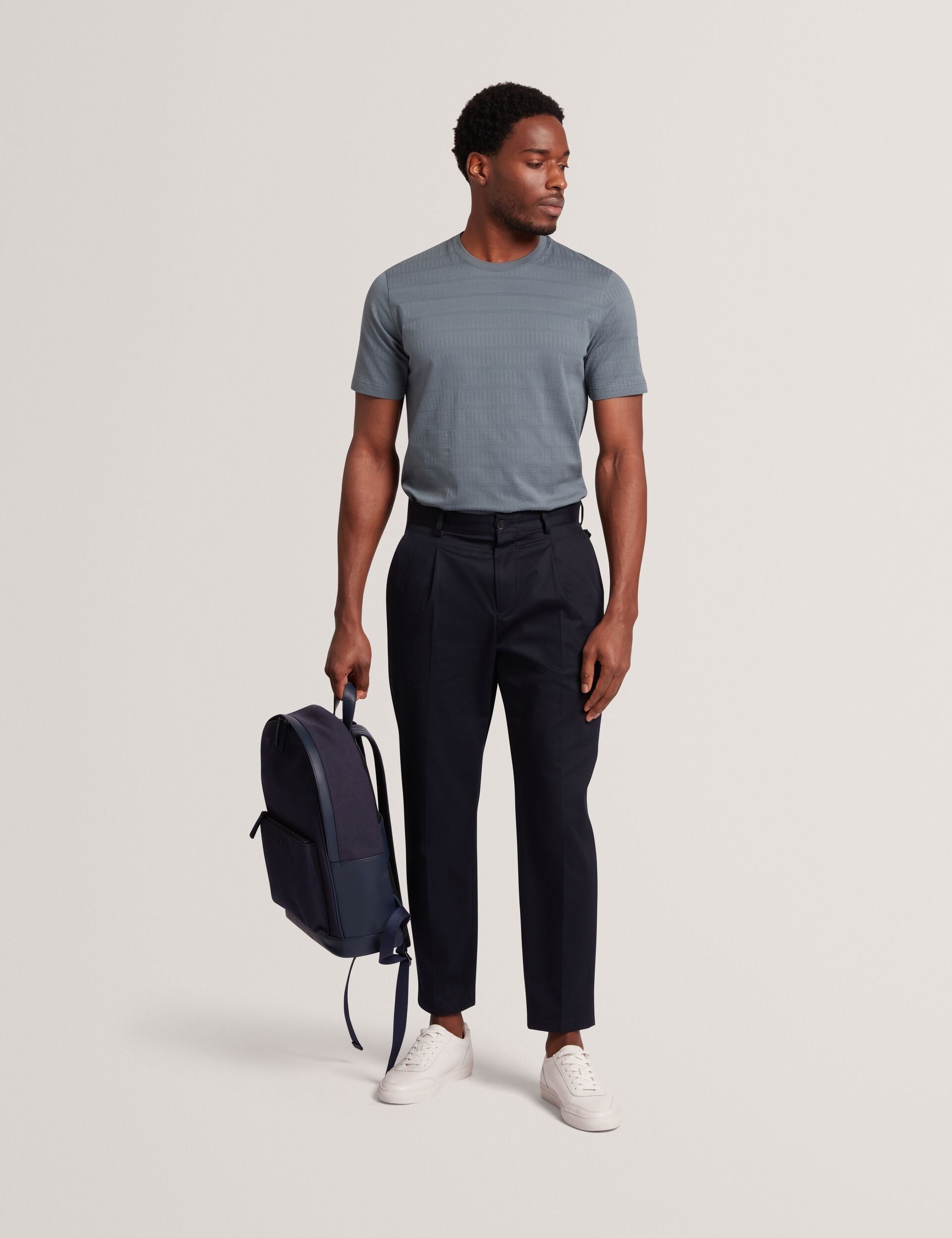 Sale|Men XADIEL - Short Sleeve Mixed Texture Stripe T-Shirt - Ted Baker