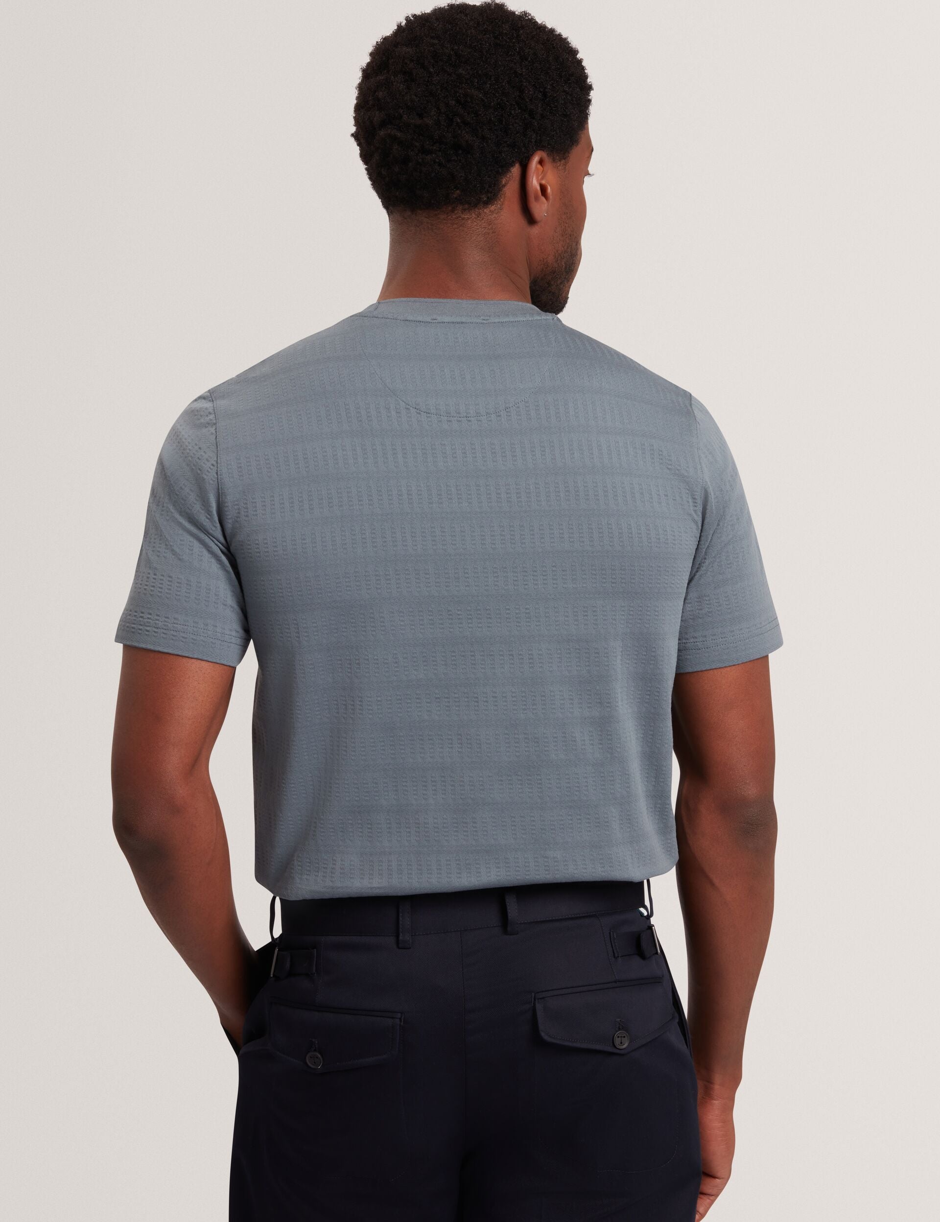 Sale|Men XADIEL - Short Sleeve Mixed Texture Stripe T-Shirt - Ted Baker