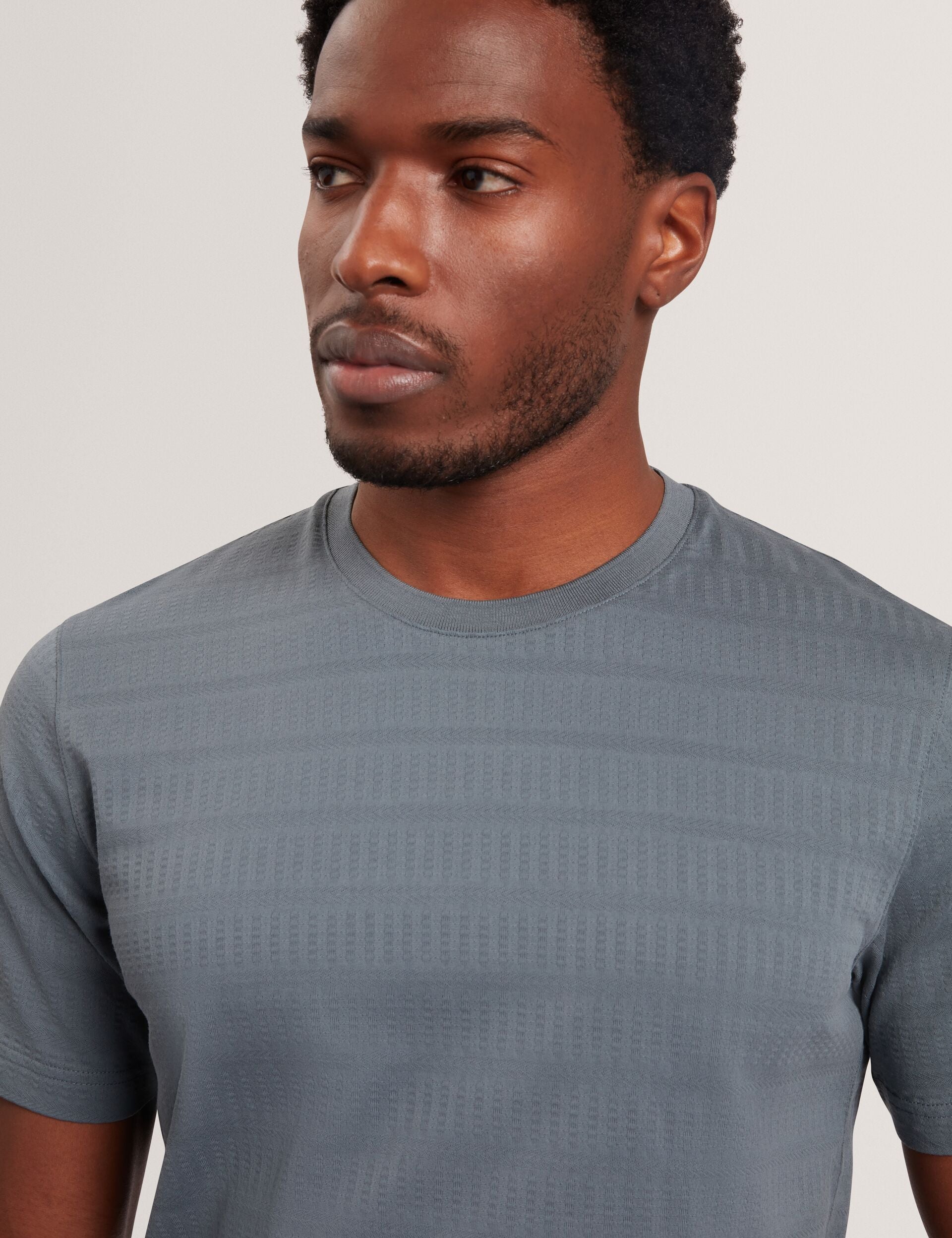Sale|Men XADIEL - Short Sleeve Mixed Texture Stripe T-Shirt - Ted Baker