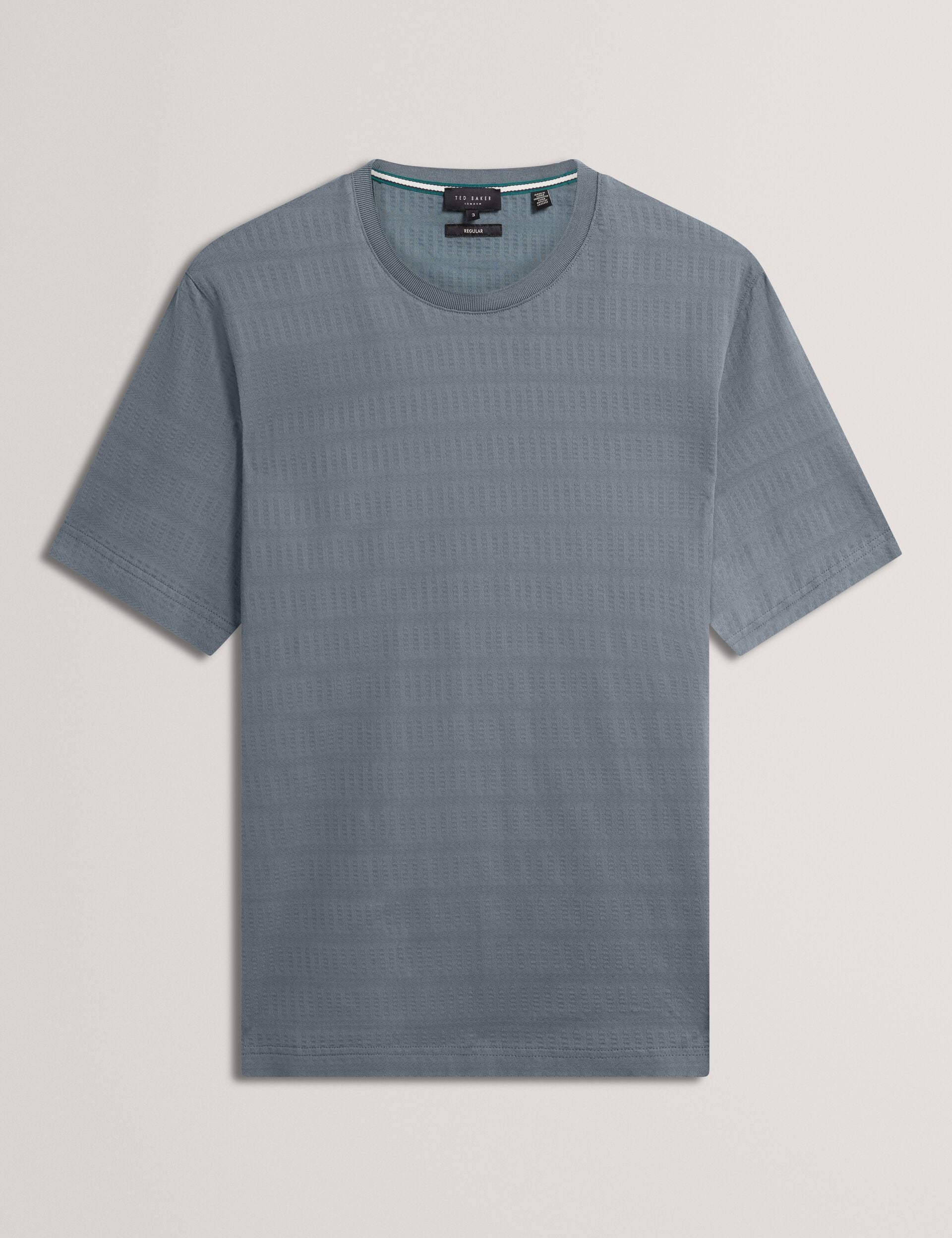 Sale|Men XADIEL - Short Sleeve Mixed Texture Stripe T-Shirt - Ted Baker