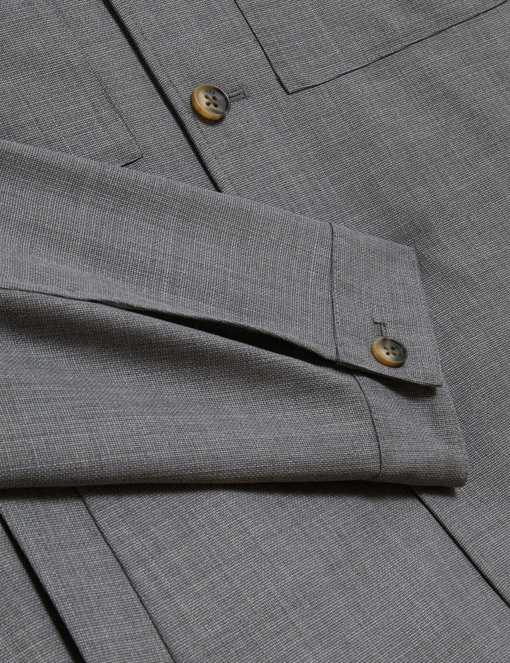 Men SELWYNJ - Grey Lightweight Wool Blend Shirt Jacket - Ted Baker