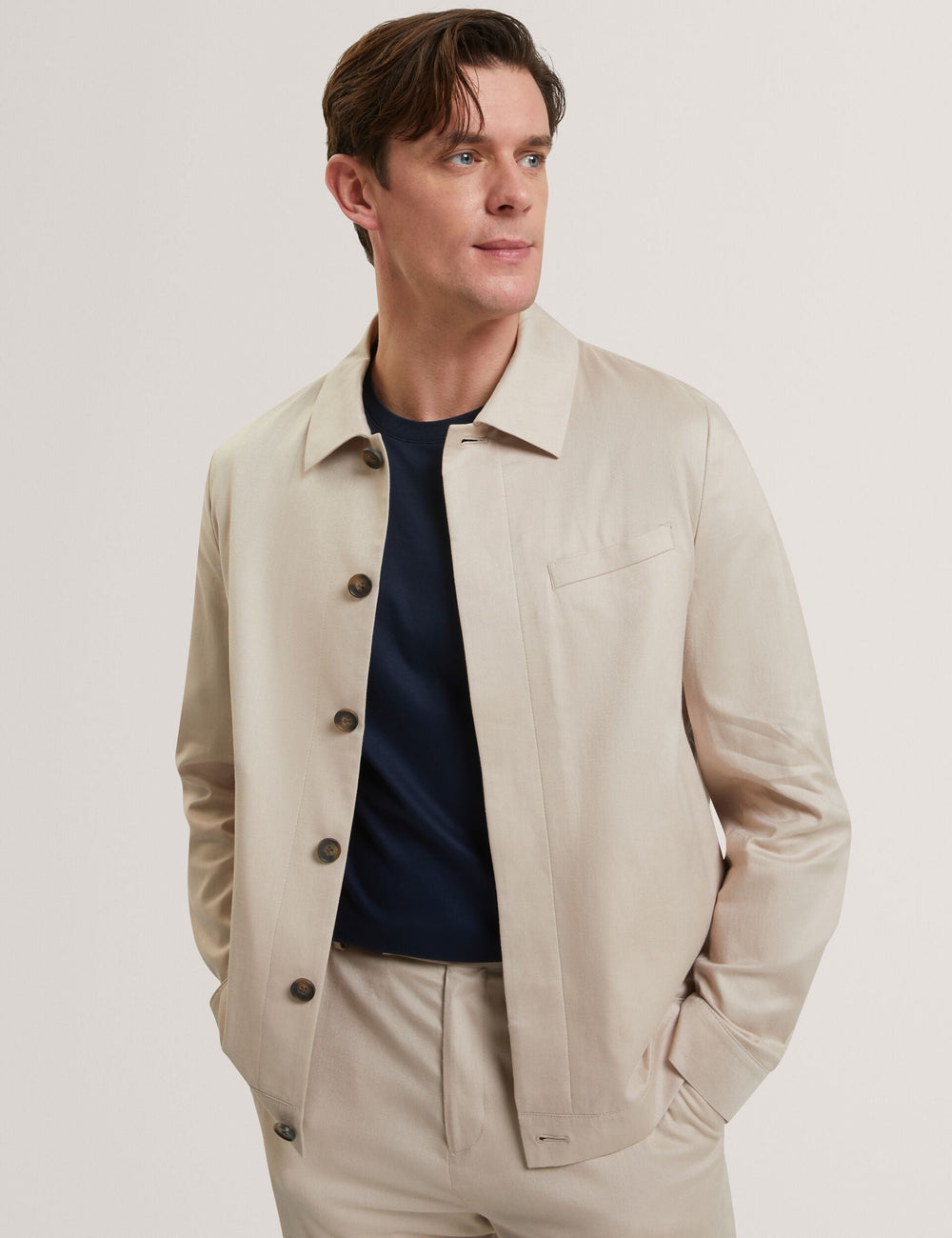 Men RUBINOJ - Smart Woven Cotton Harrington Jacket - Ted Baker