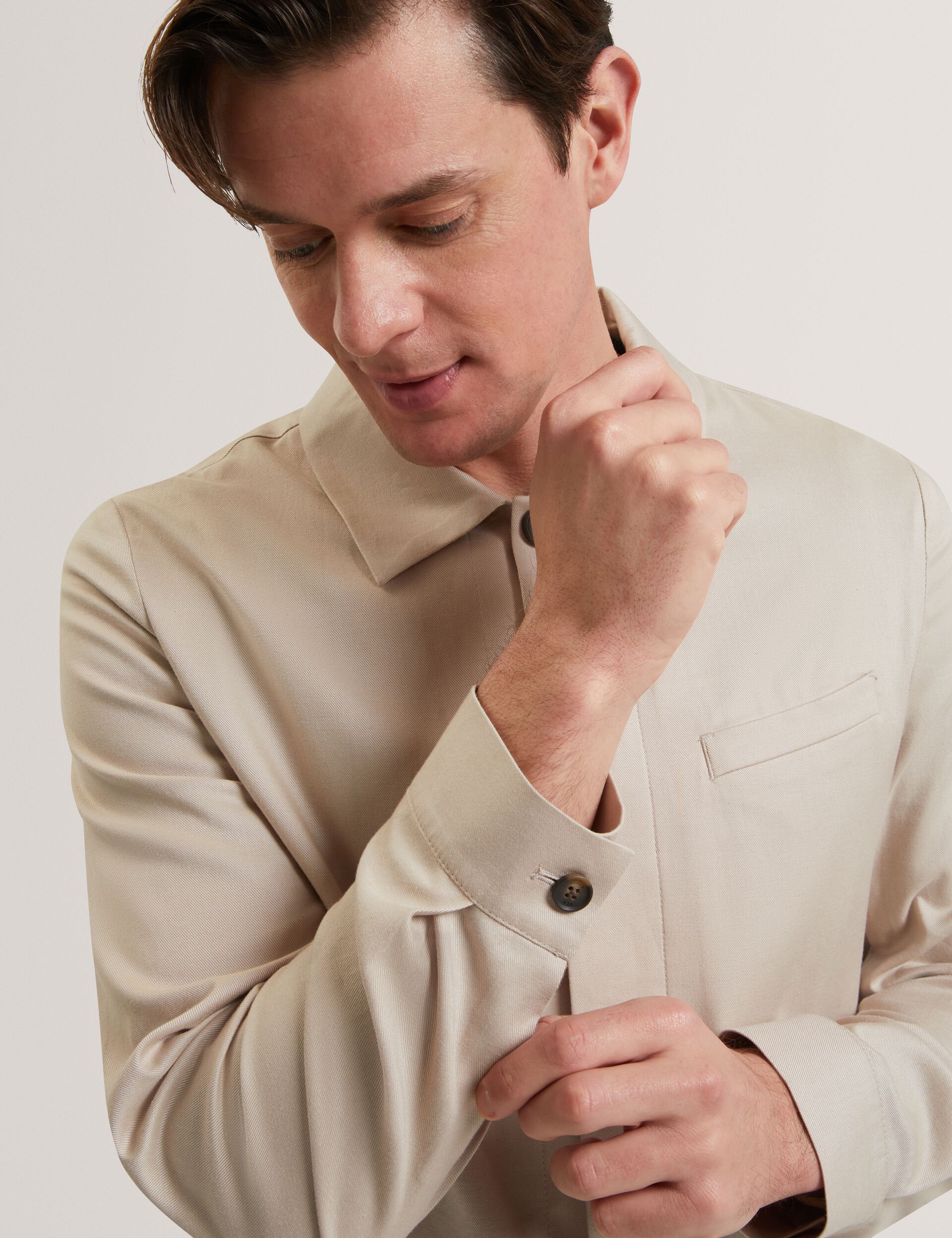 Men RUBINOJ - Smart Woven Cotton Harrington Jacket - Ted Baker