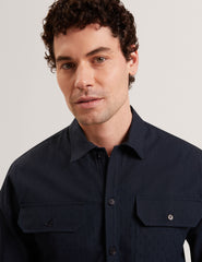 Men LEVON Jacquard Dotted Texture Utility Overshirt - Ted Baker