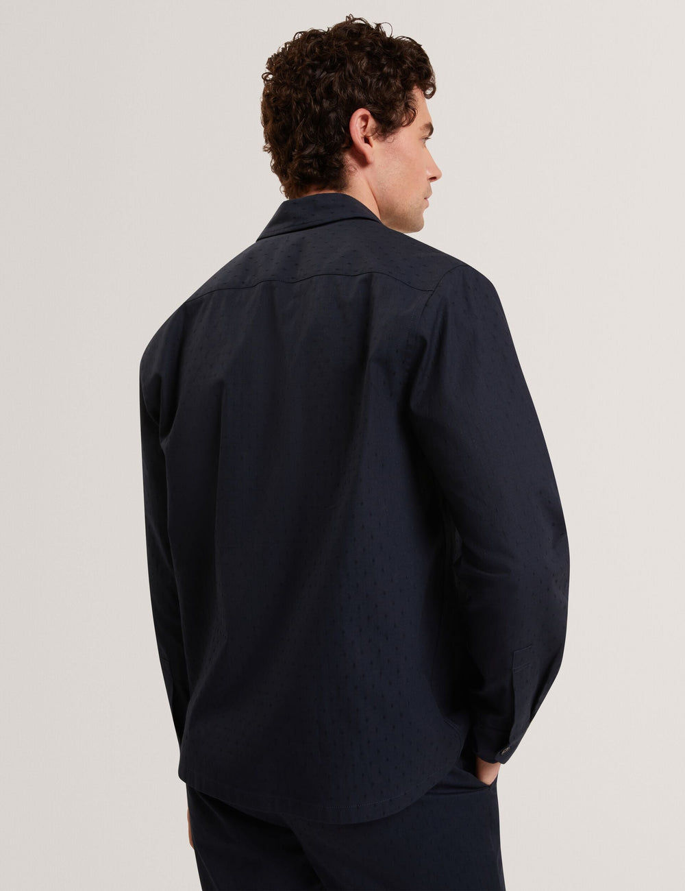 Men LEVON Jacquard Dotted Texture Utility Overshirt - Ted Baker