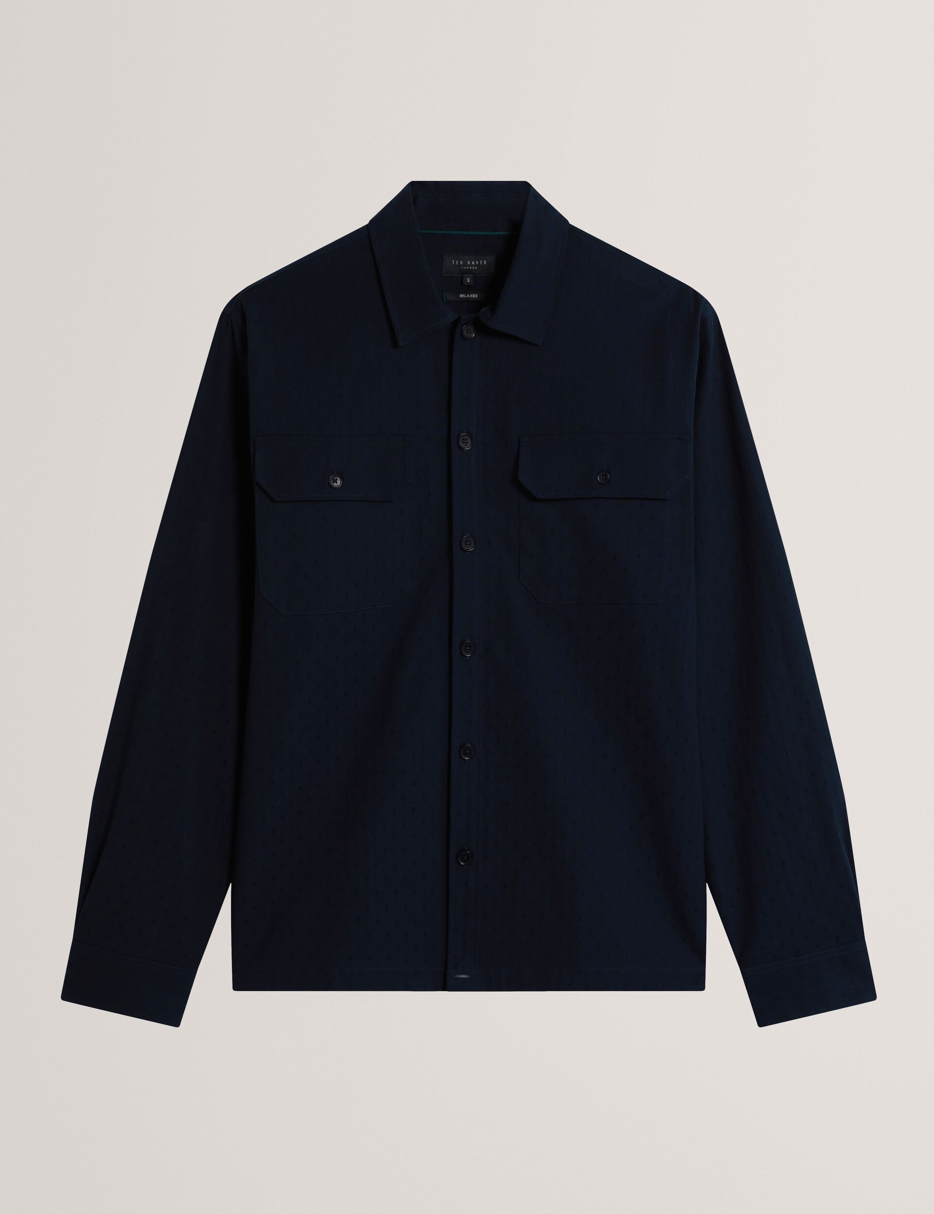 Men LEVON Jacquard Dotted Texture Utility Overshirt - Ted Baker