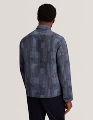 Men IWOJAN Mixed Weave Stripe Zip-Through Overshirt - Ted Baker