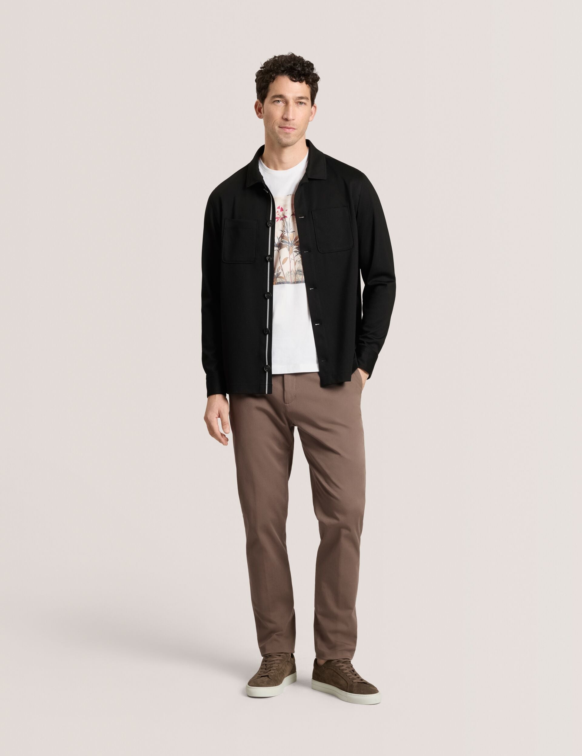 Men BUTTON FRONT SHACKET Woven Button Through Shirt Jacket - Ted Baker
