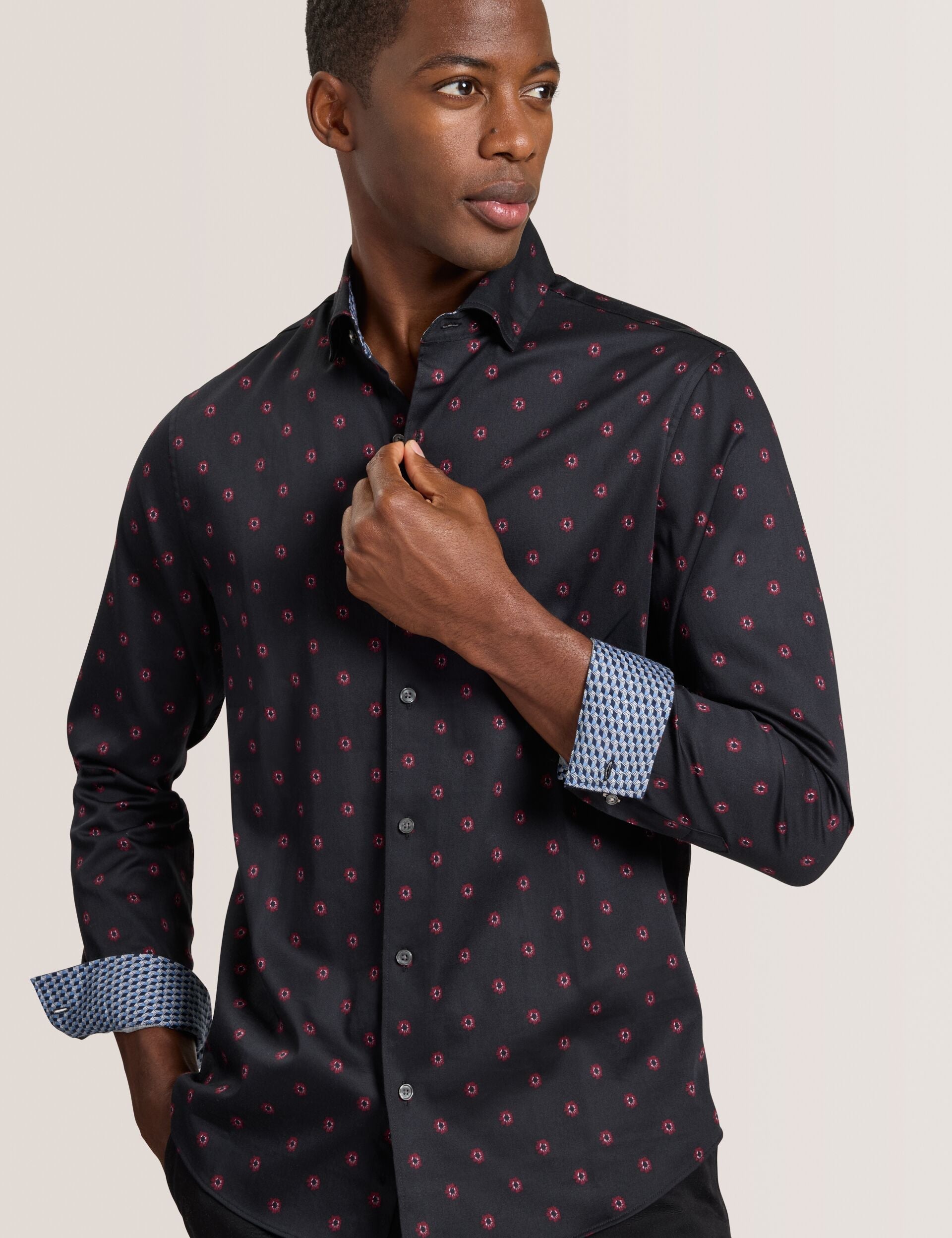 Men SOREN - Long Sleeve Daisy Print Shirt - Ted Baker