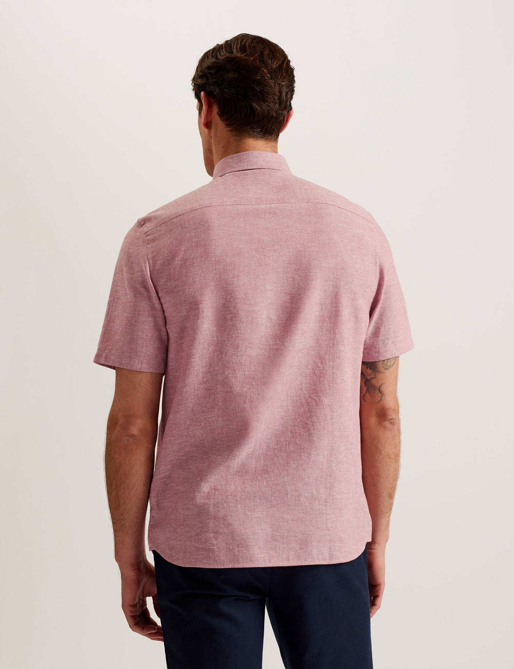 Men NAIRES Linen Blend Slim Short Sleeve Shirt - Ted Baker