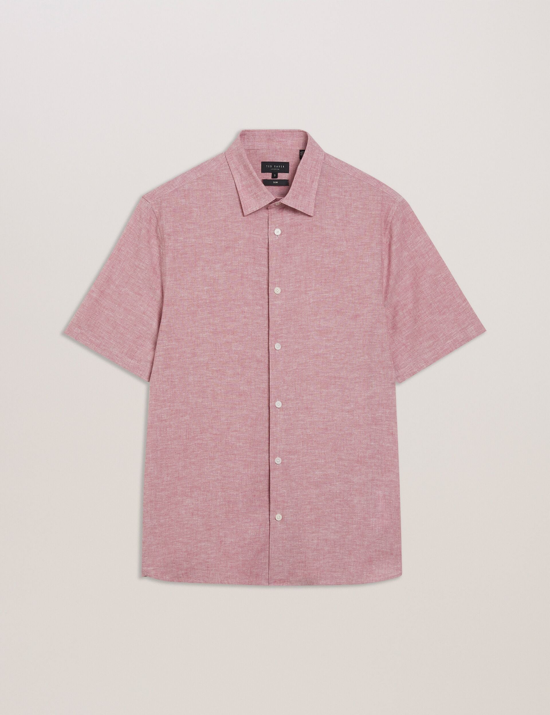 Men NAIRES Linen Blend Slim Short Sleeve Shirt - Ted Baker