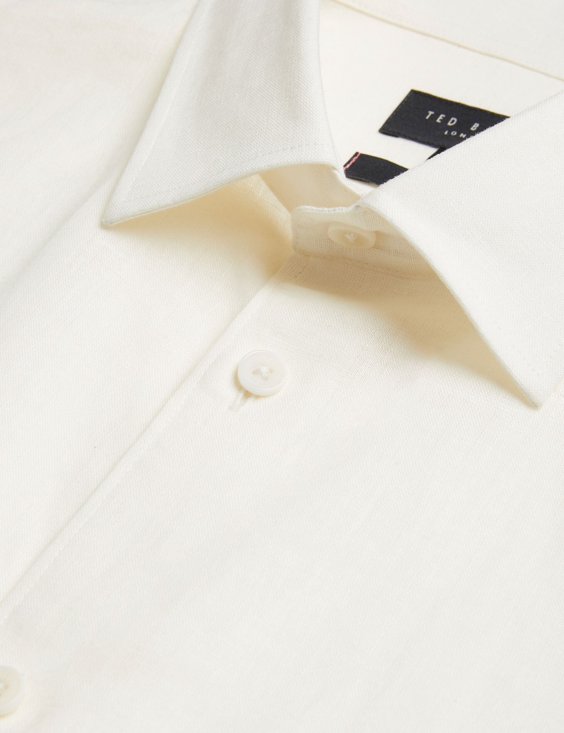 Men NAIRES Linen Blend Slim Short Sleeve Shirt - Ted Baker