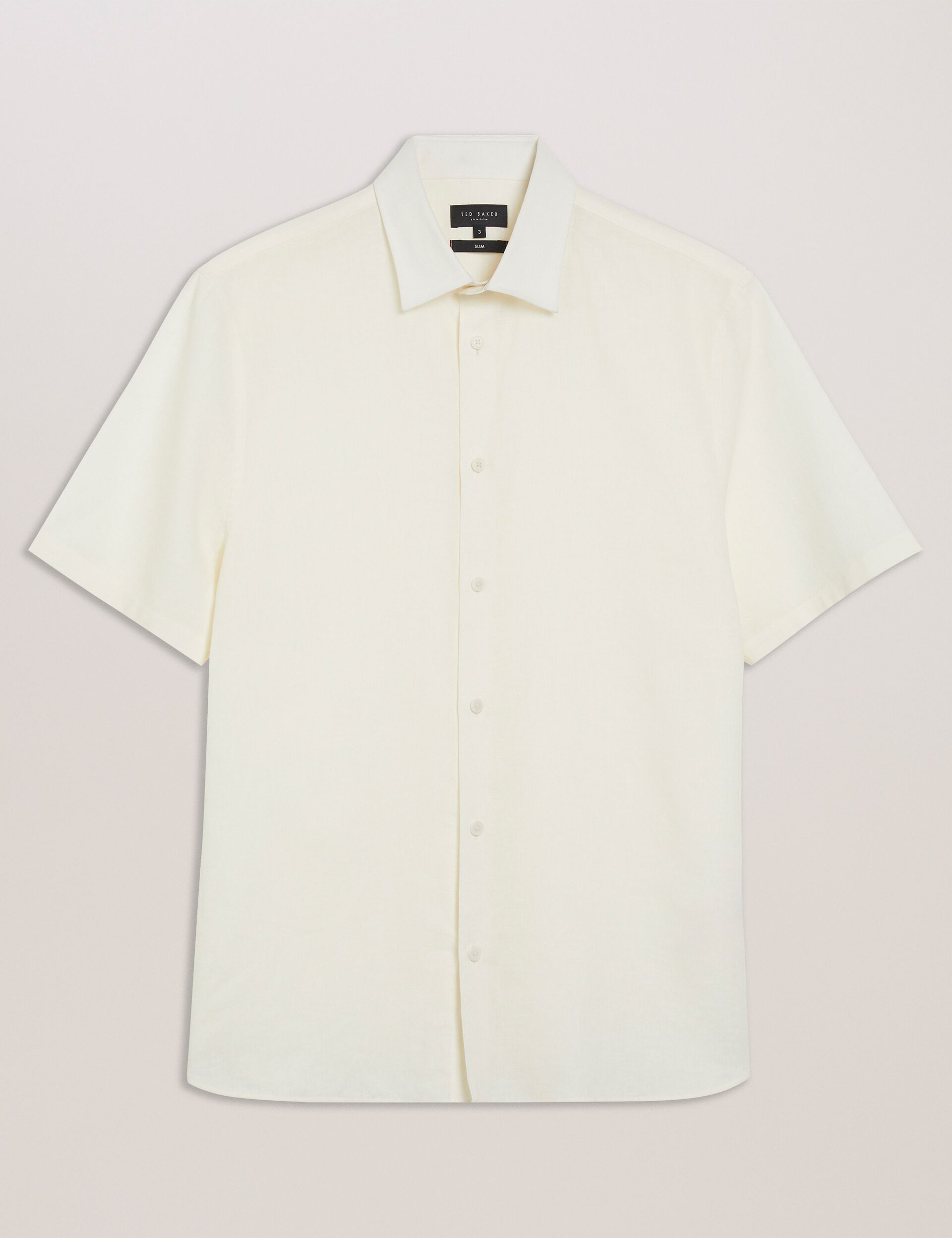 Men NAIRES Linen Blend Slim Short Sleeve Shirt - Ted Baker