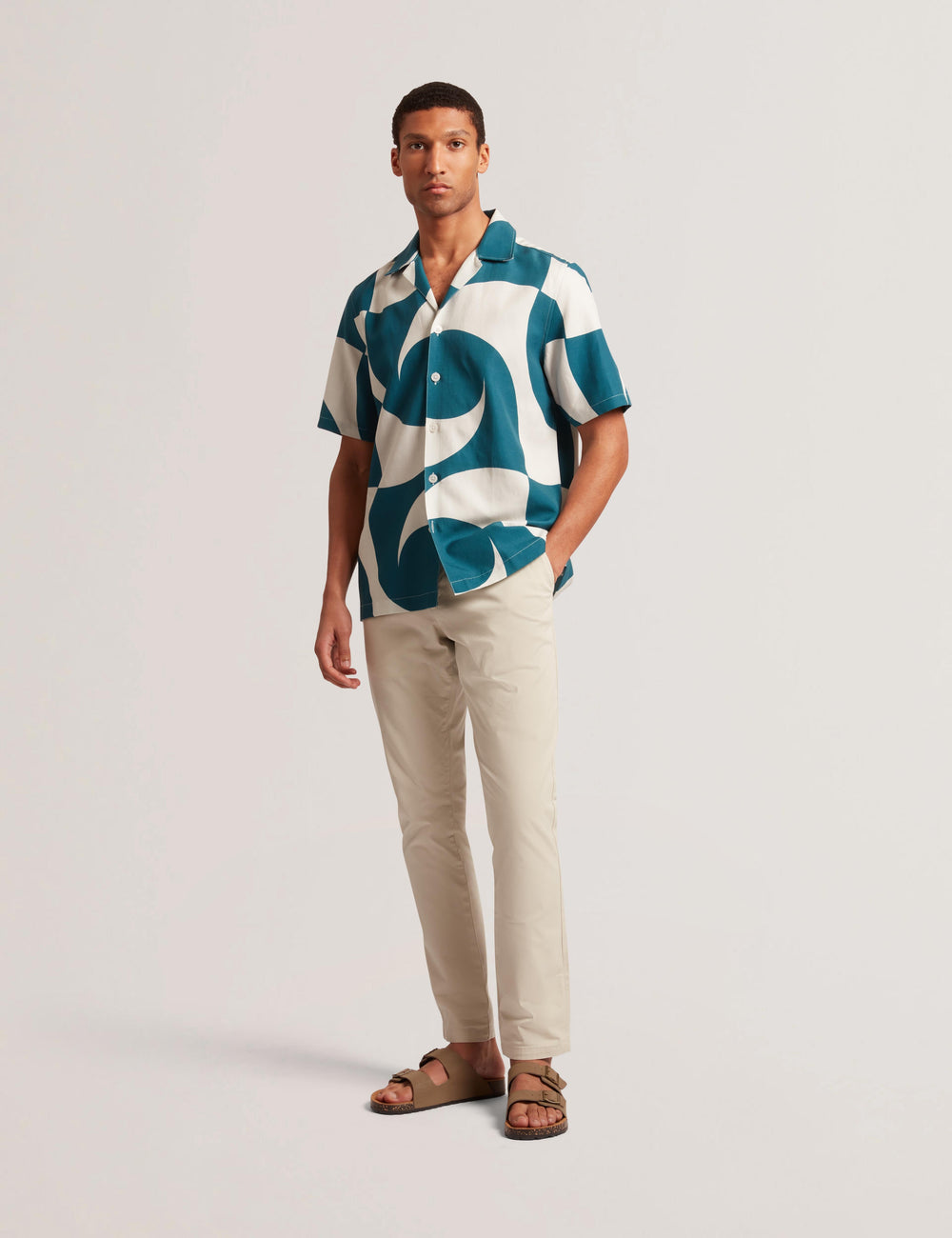 Men ROLDAN - Short Sleeve Oversized Swirl Print Shirt - Ted Baker