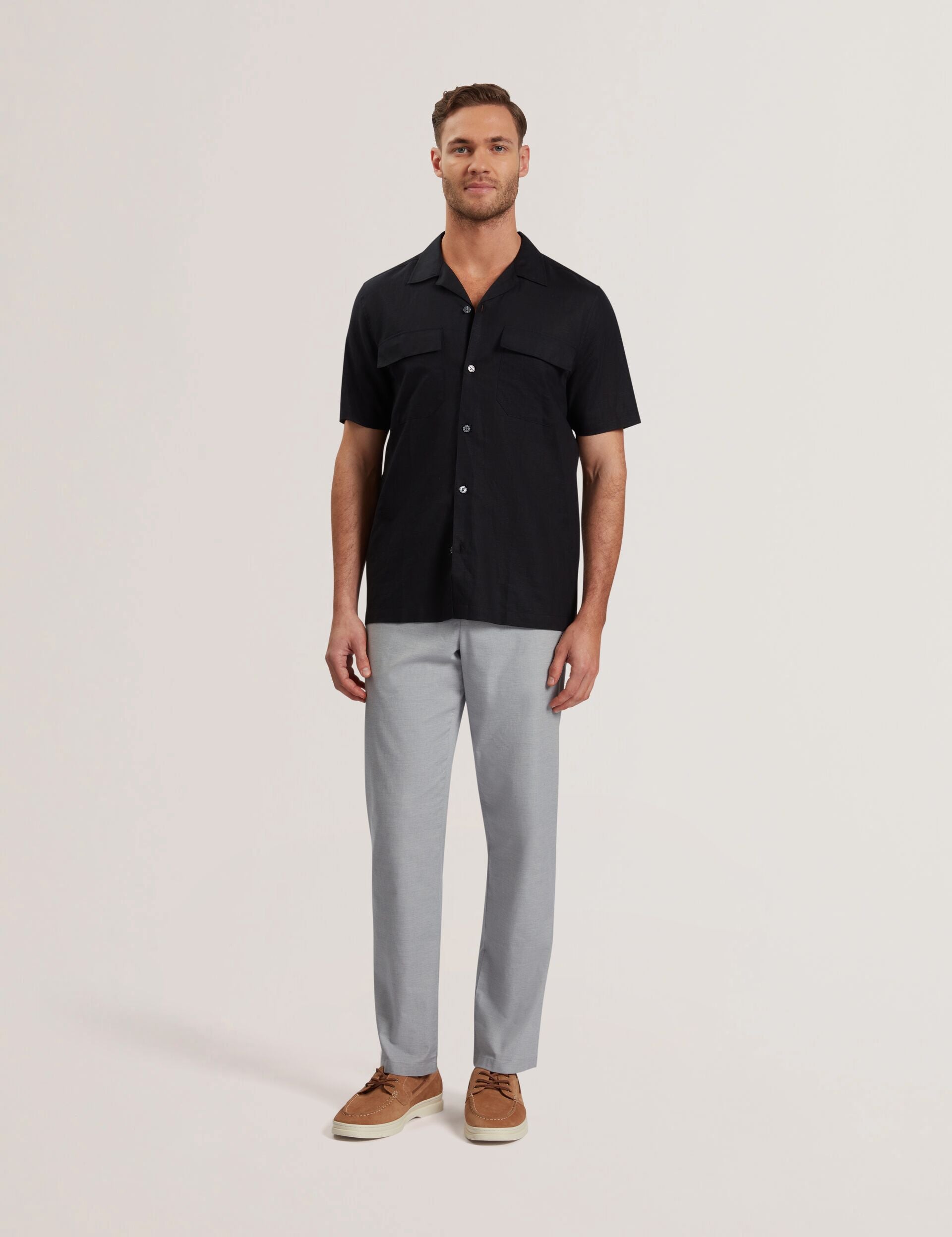 Men WHETHER - Short Sleeve Regular Fit Double Pocket Shirt - Ted Baker