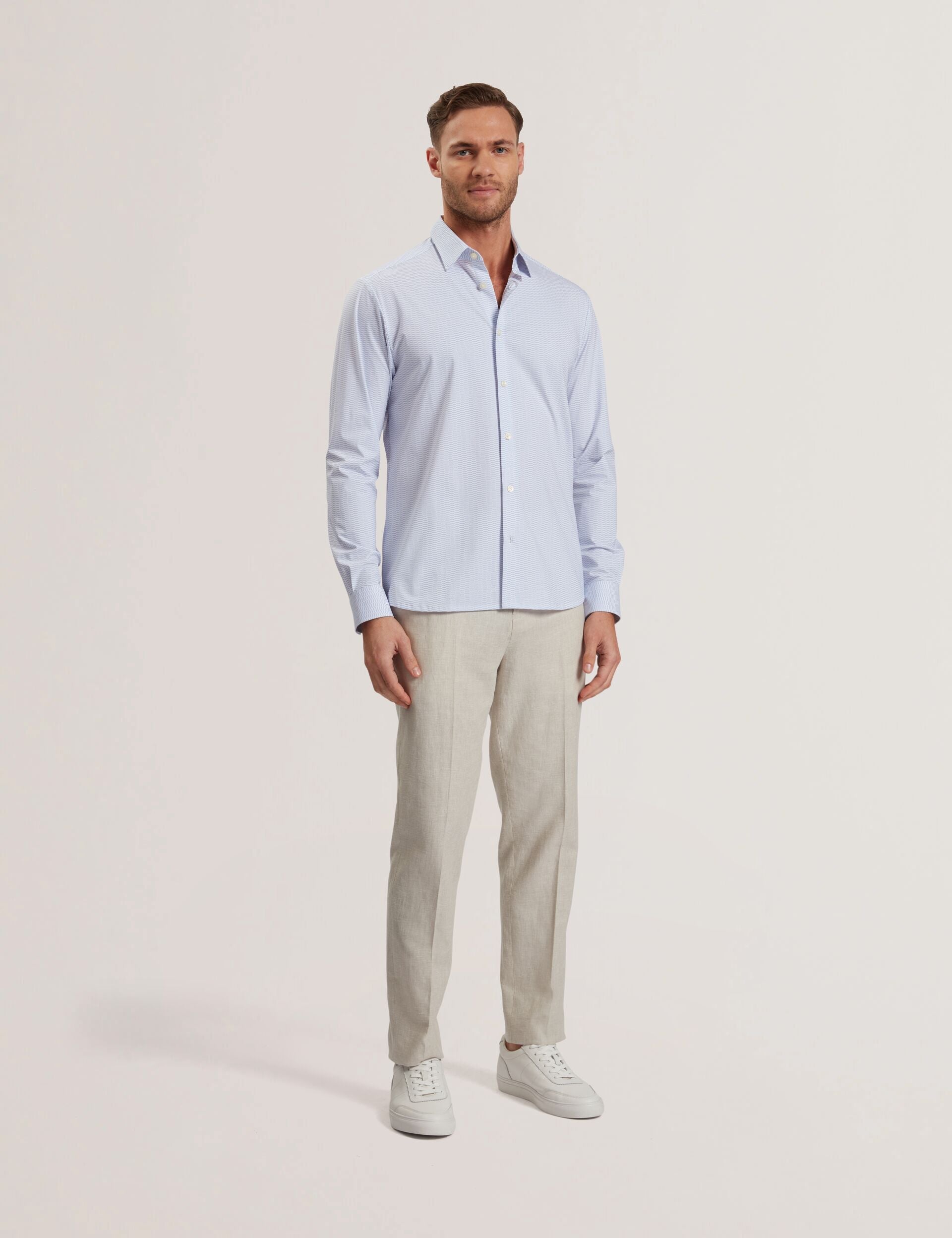 Men WAVEY - Long Sleeve Geo Print Shirt - Ted Baker