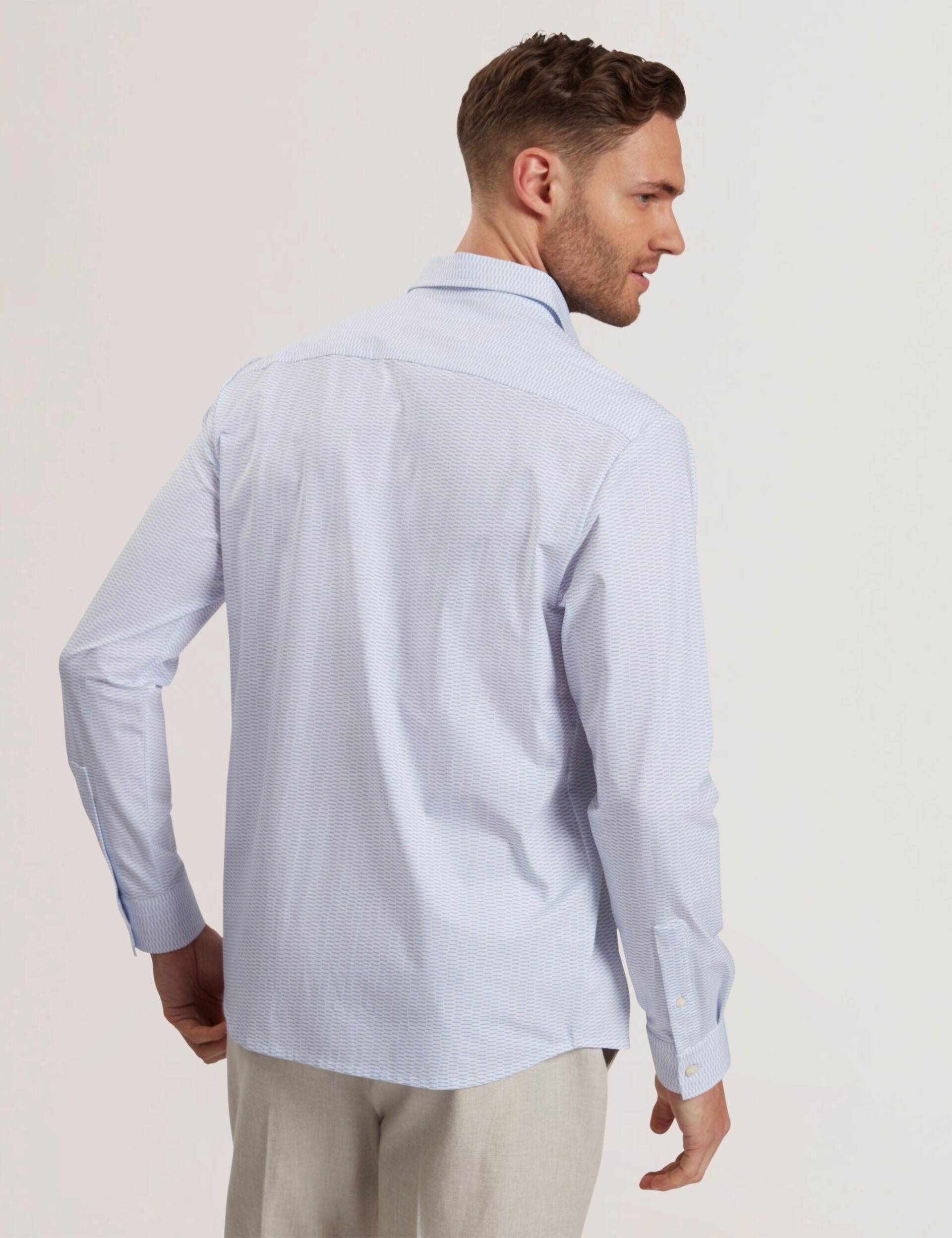 Men WAVEY - Long Sleeve Geo Print Shirt - Ted Baker