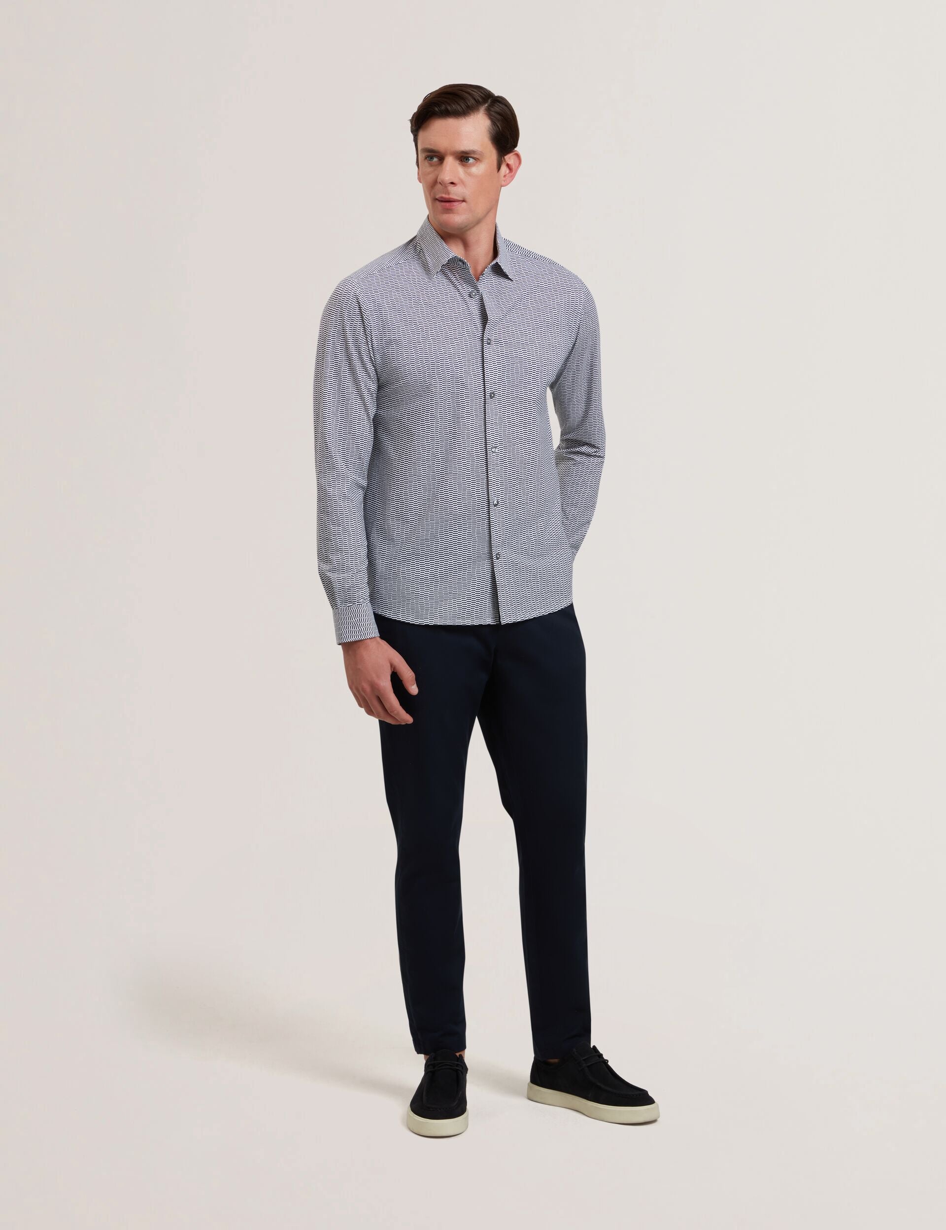 Men WAVEY - Long Sleeve Geo Print Shirt - Ted Baker