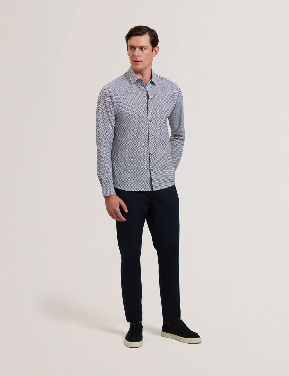 Men WAVEY - Long Sleeve Geo Print Shirt - Ted Baker