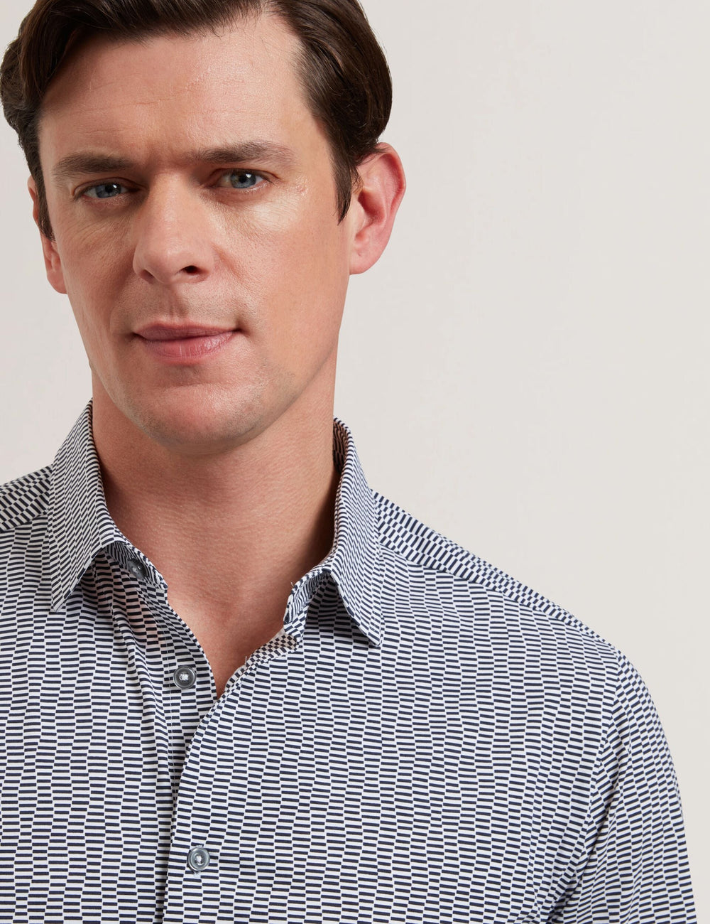 Men WAVEY - Long Sleeve Geo Print Shirt - Ted Baker