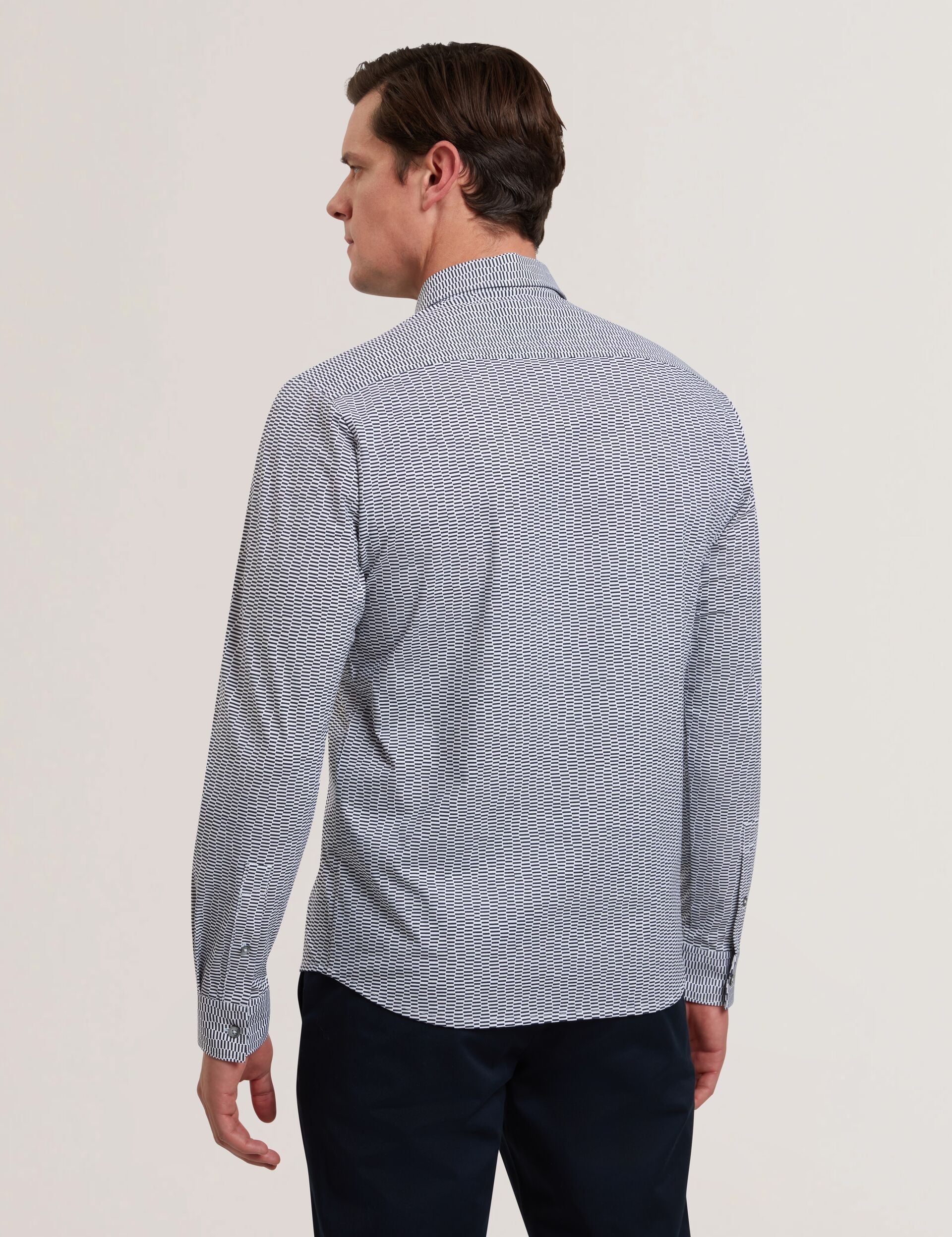 Men WAVEY - Long Sleeve Geo Print Shirt - Ted Baker
