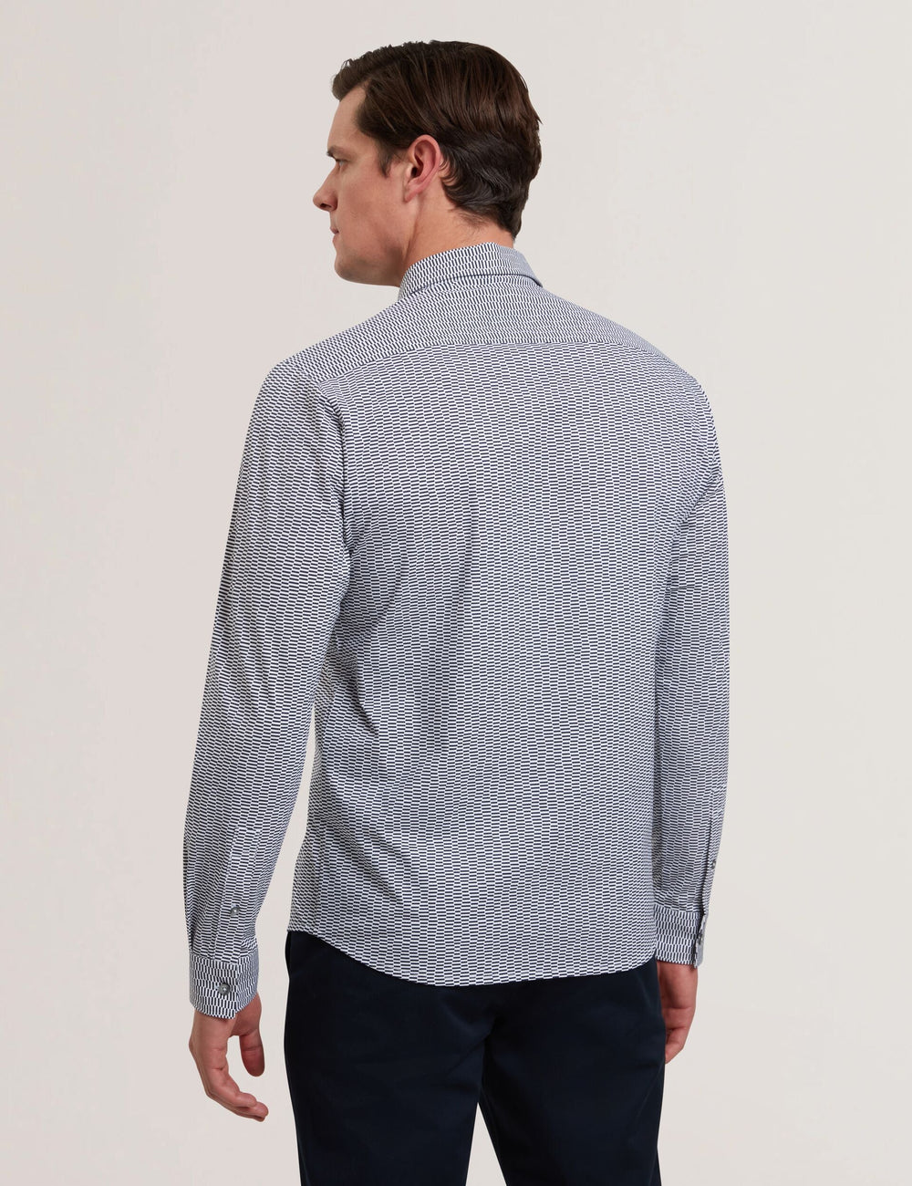 Men WAVEY - Long Sleeve Geo Print Shirt - Ted Baker