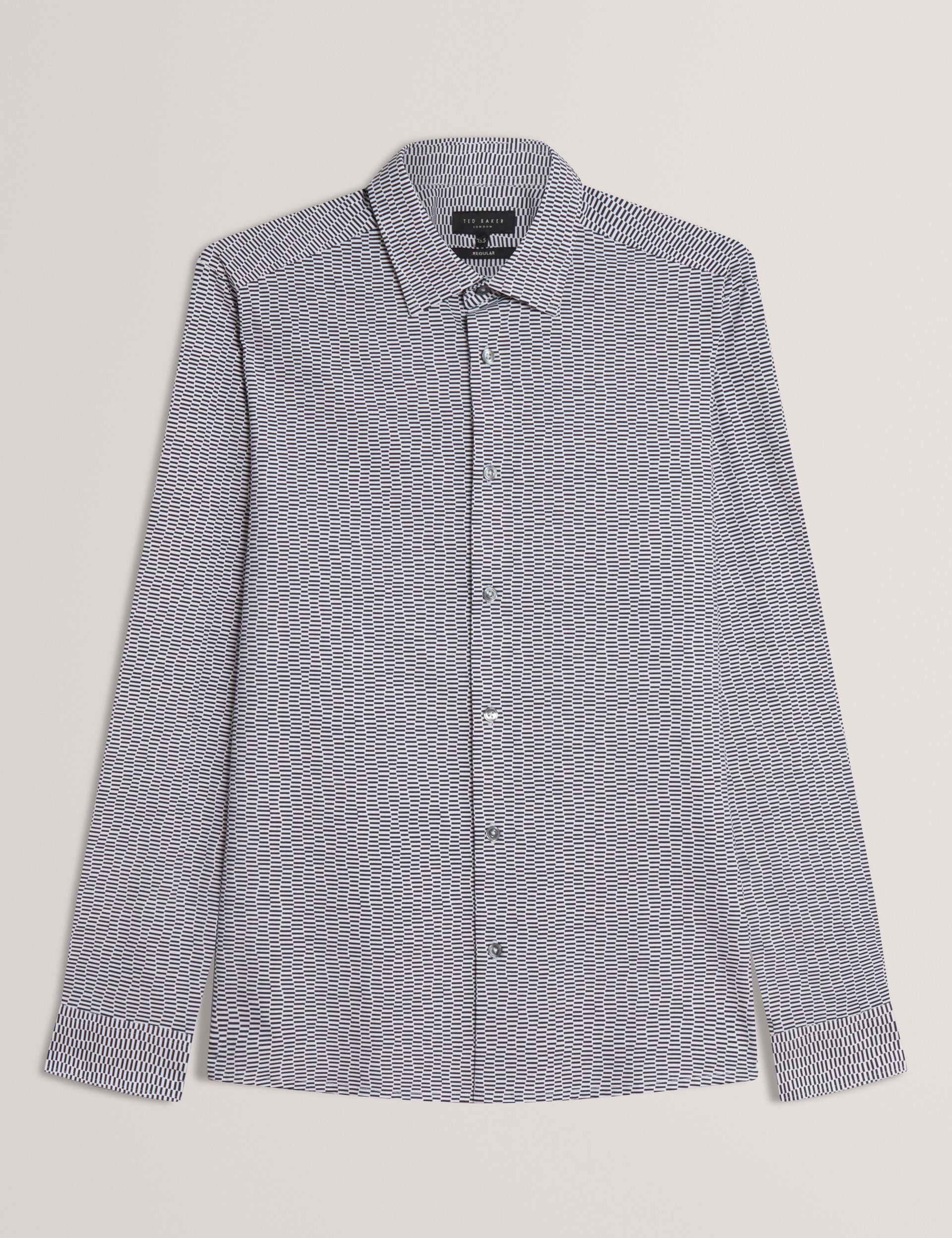 Men WAVEY - Long Sleeve Geo Print Shirt - Ted Baker