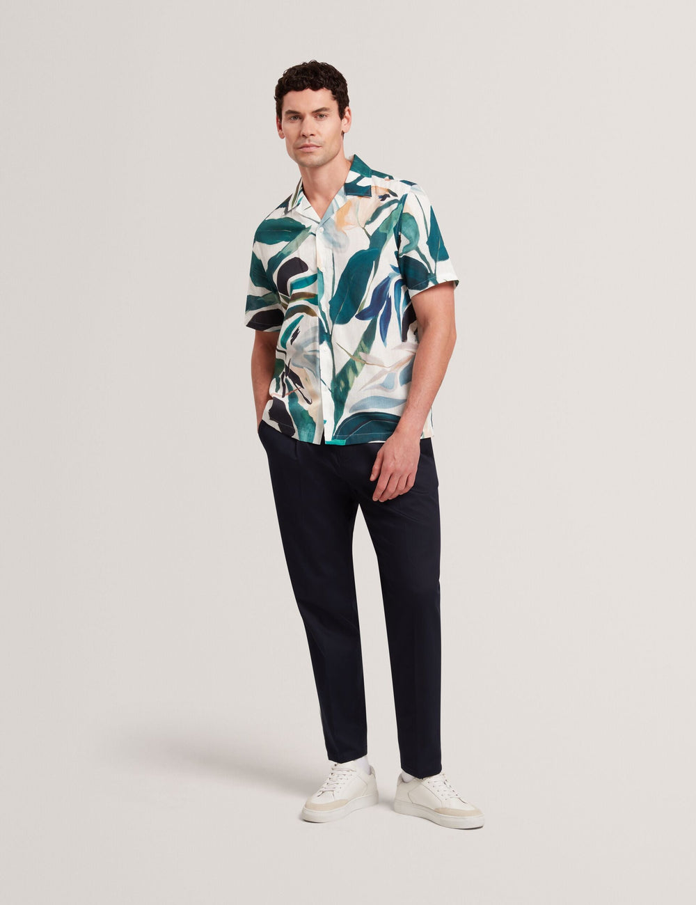 Men ROGNSKI - Relaxed Floral Short Sleeve Linen Shirt - Ted Baker