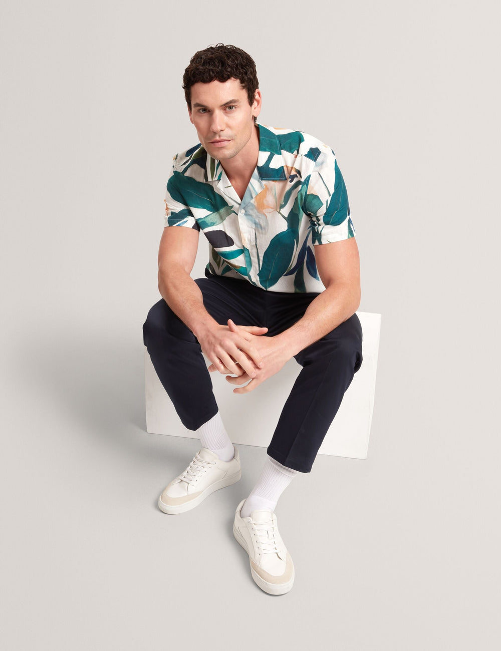 Men ROGNSKI - Relaxed Floral Short Sleeve Linen Shirt - Ted Baker