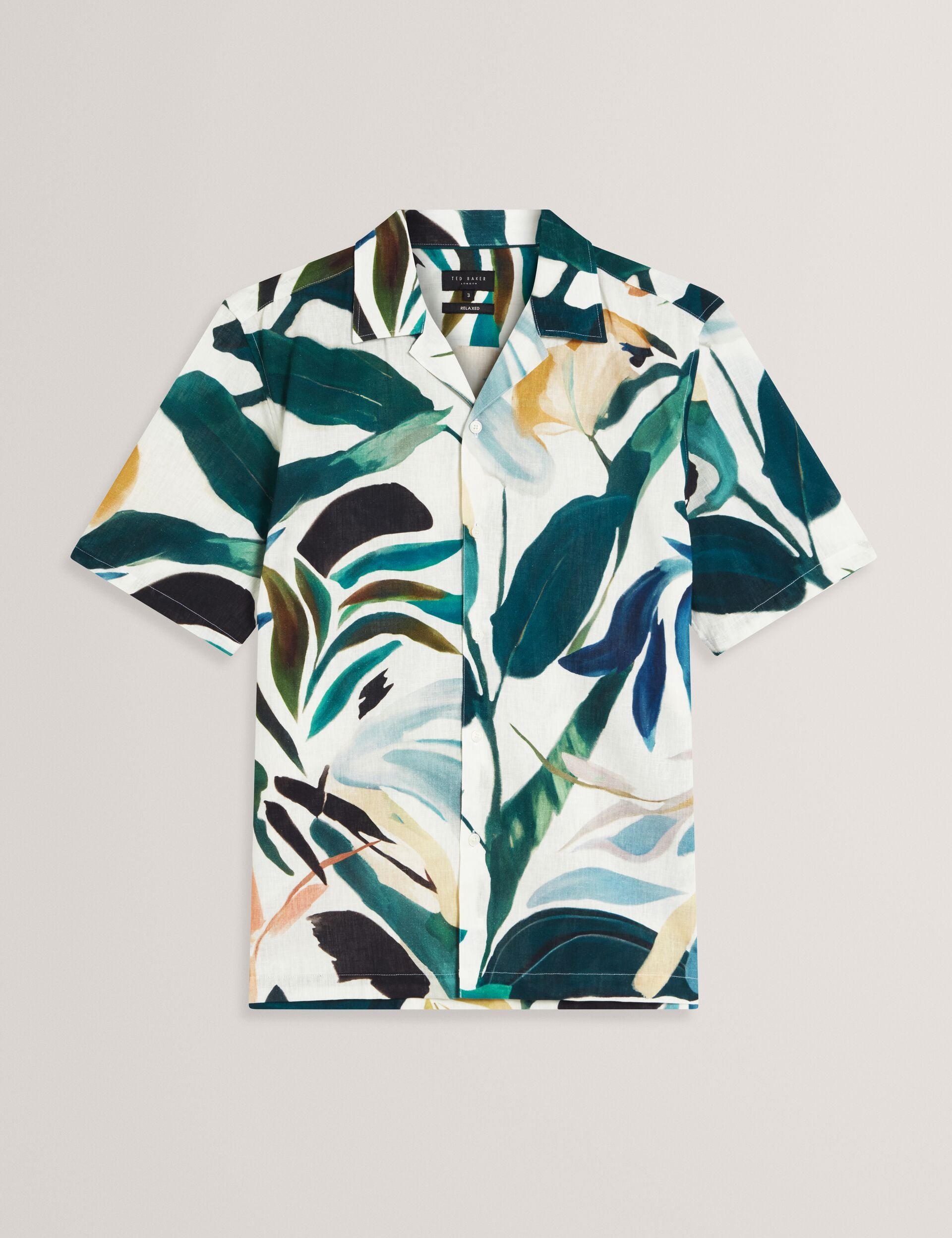 Men ROGNSKI - Relaxed Floral Short Sleeve Linen Shirt - Ted Baker
