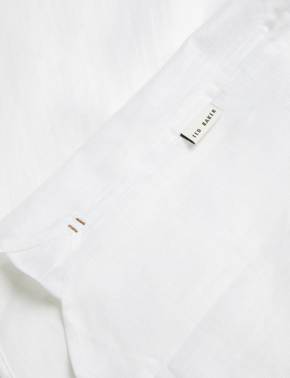 Men ROMEOS - White Regular Fit Cotton Linen Long Sleeve Shirt - Ted Baker