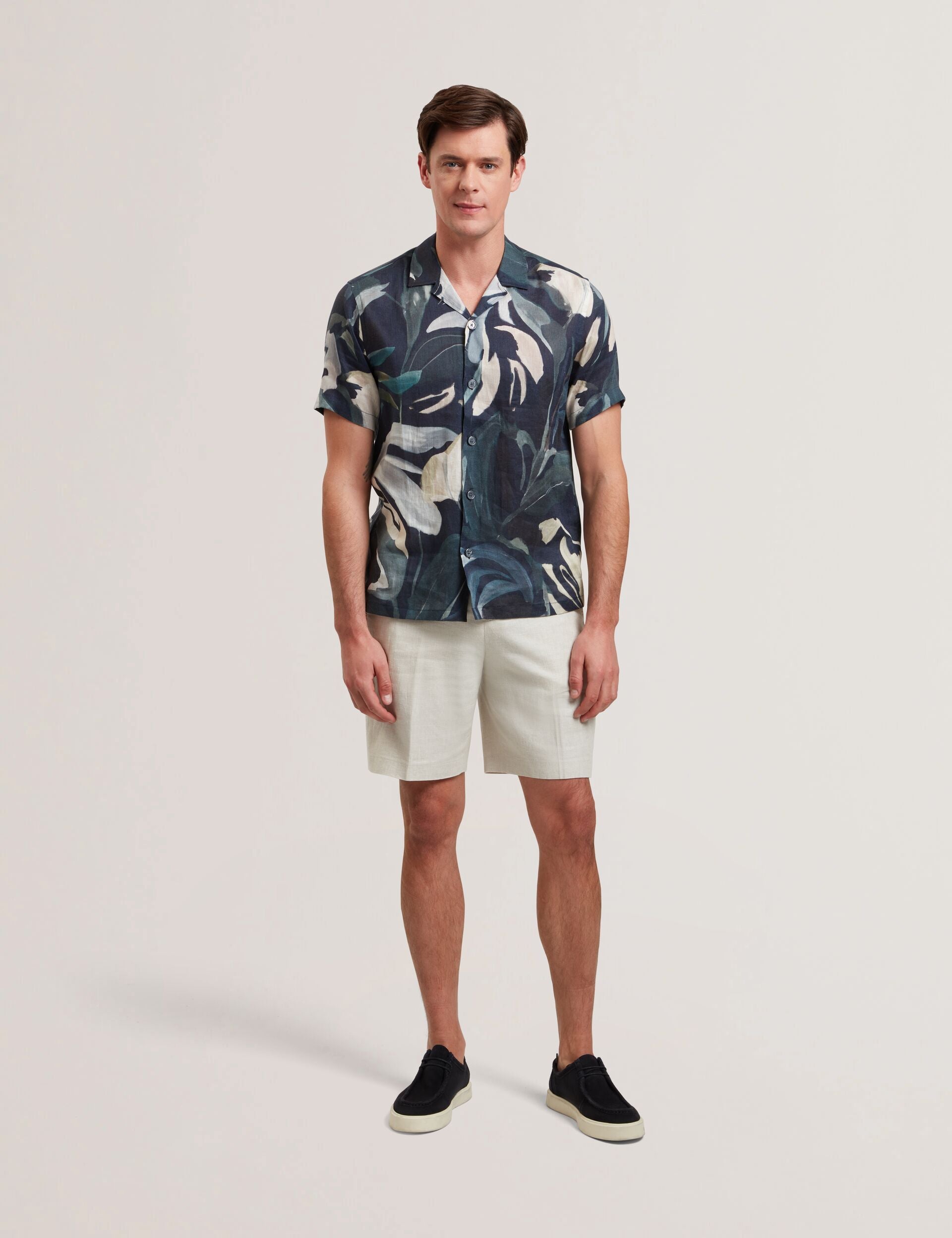 Men ROGNSKI - Relaxed Floral Short Sleeve Linen Shirt - Ted Baker