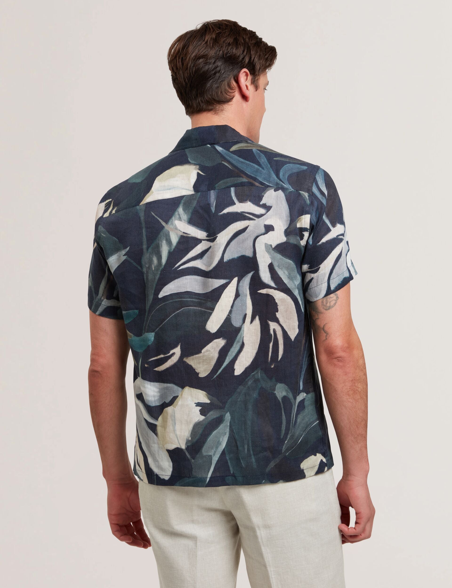 Men ROGNSKI - Relaxed Floral Short Sleeve Linen Shirt - Ted Baker