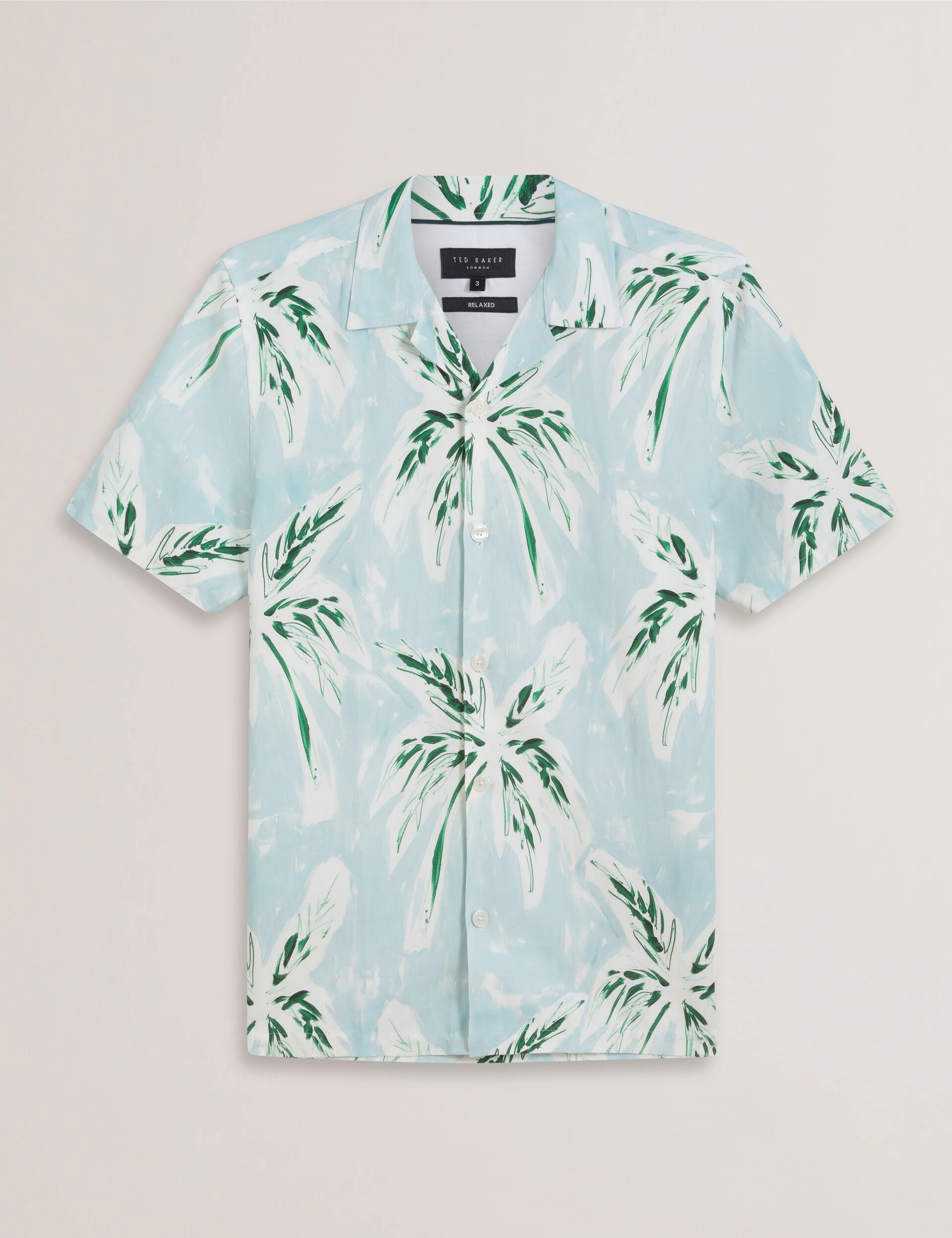 Men BOCHE - Tropical Print Linen Blend Relaxed Shirt - Ted Baker