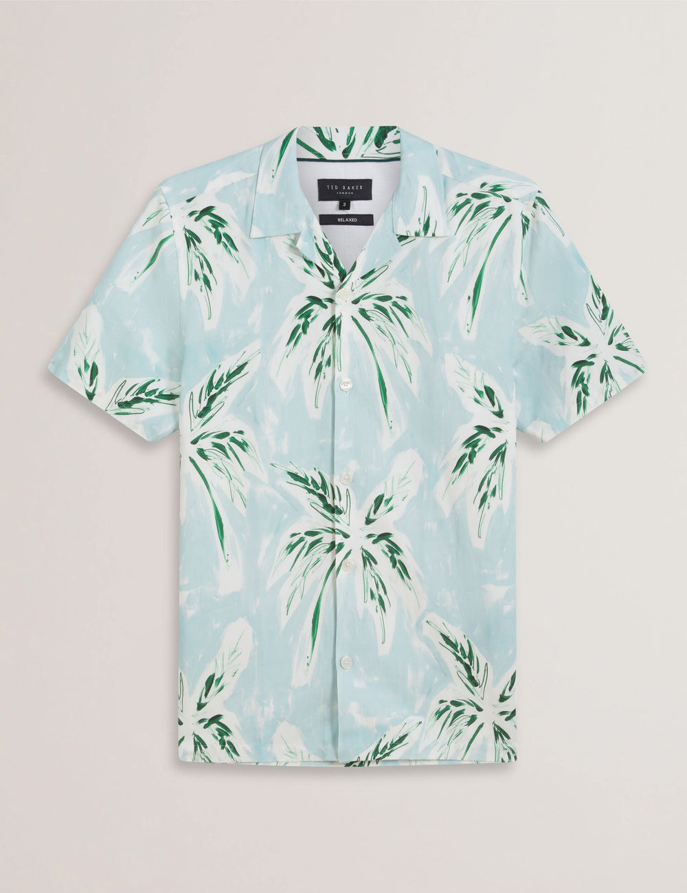 Men BOCHE - Tropical Print Linen Blend Relaxed Shirt - Ted Baker