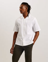 Men OISE - Textured Grid Cotton Short Sleeve Shirt - Ted Baker