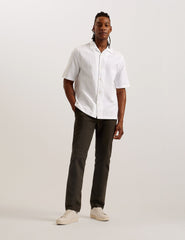 Men OISE - Textured Grid Cotton Short Sleeve Shirt - Ted Baker