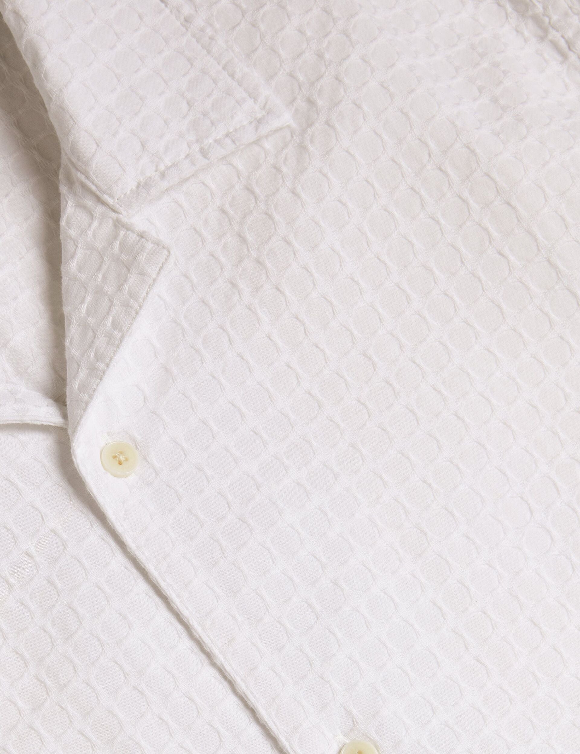 Men OISE - Textured Grid Cotton Short Sleeve Shirt - Ted Baker