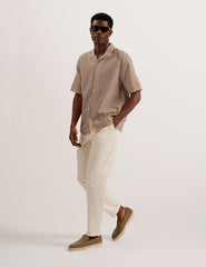 Men OISE - Textured Grid Cotton Short Sleeve Shirt - Ted Baker