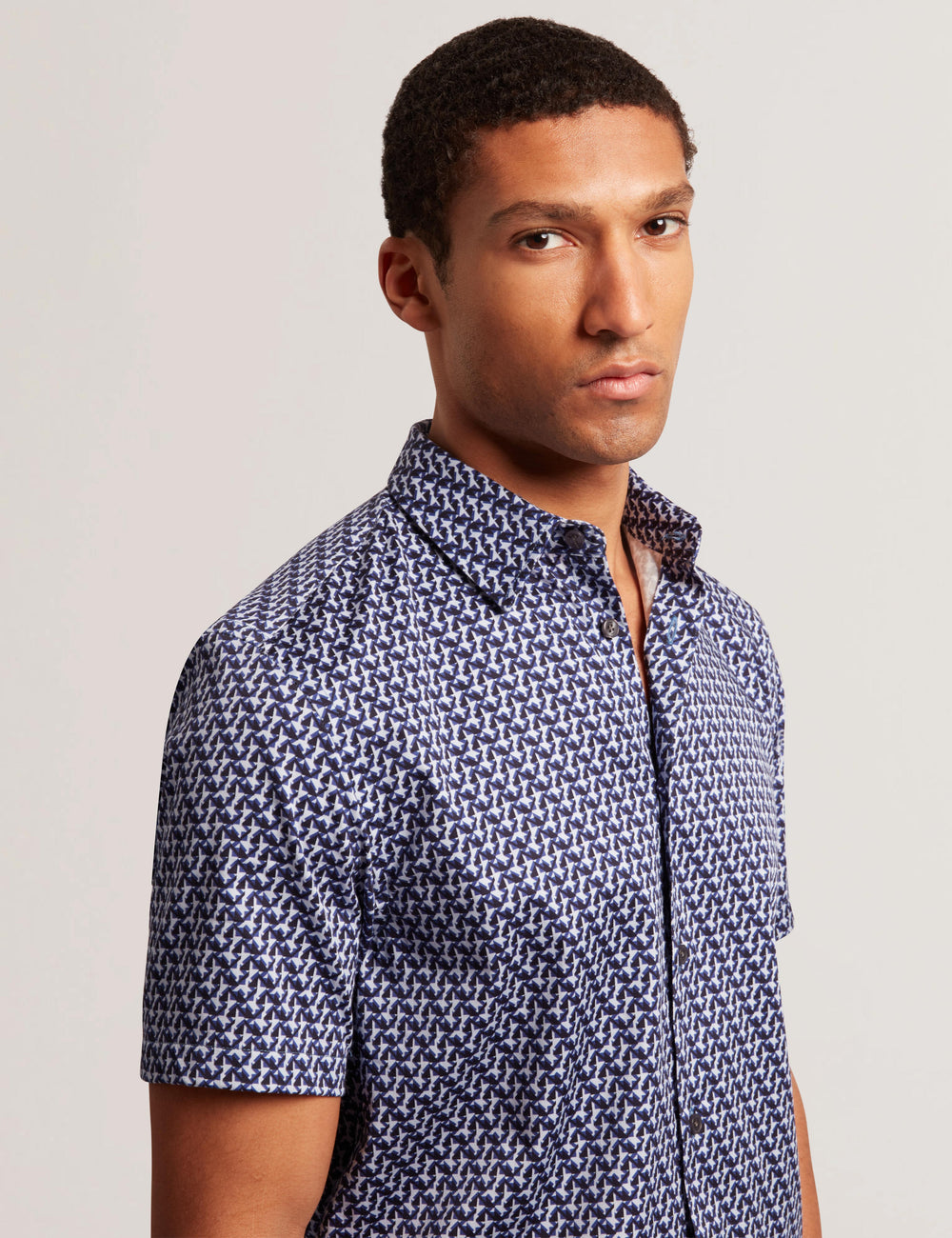 Men ALPHSO SS Regular Fit Geo Shirt - Ted Baker
