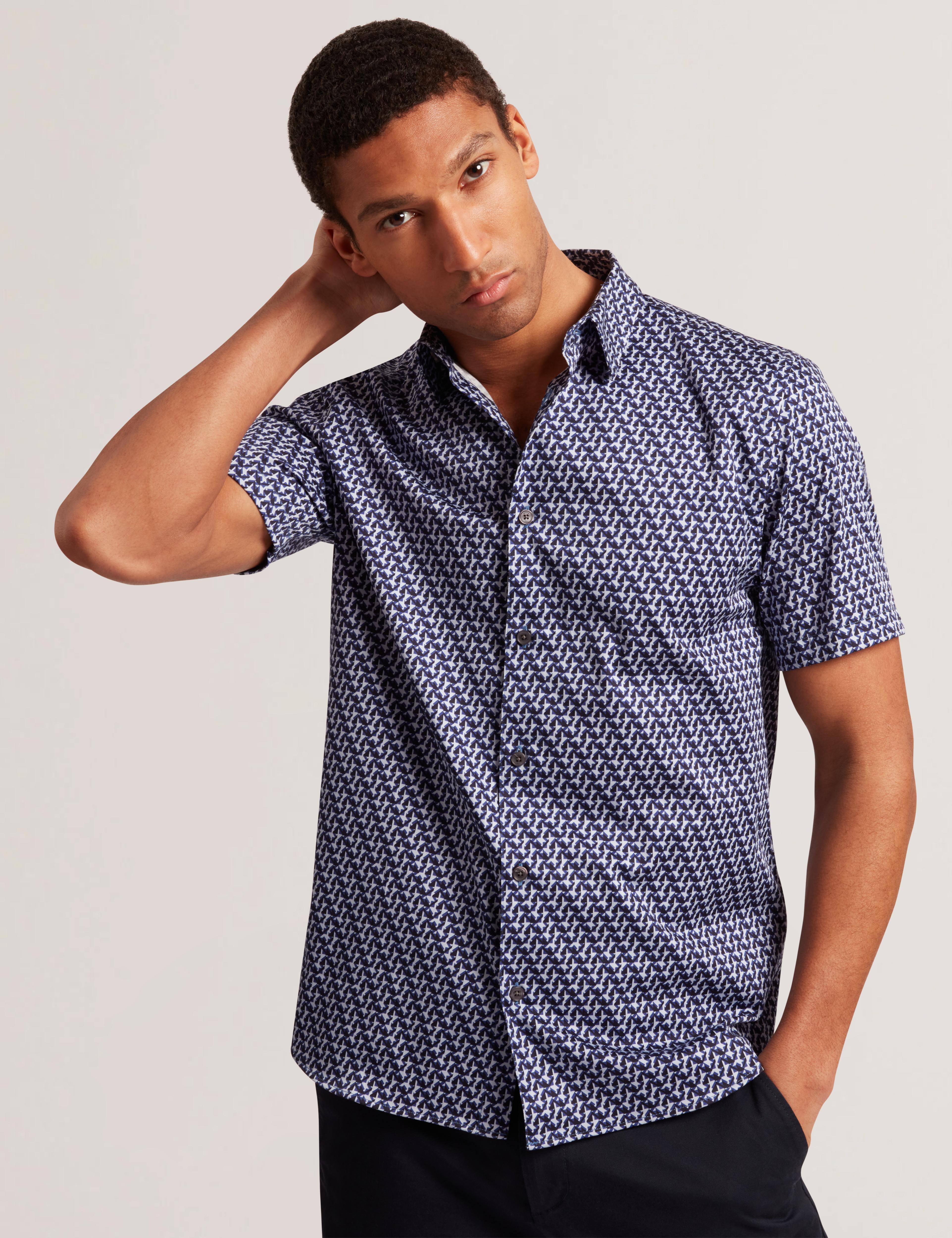 Men ALPHSO SS Regular Fit Geo Shirt - Ted Baker