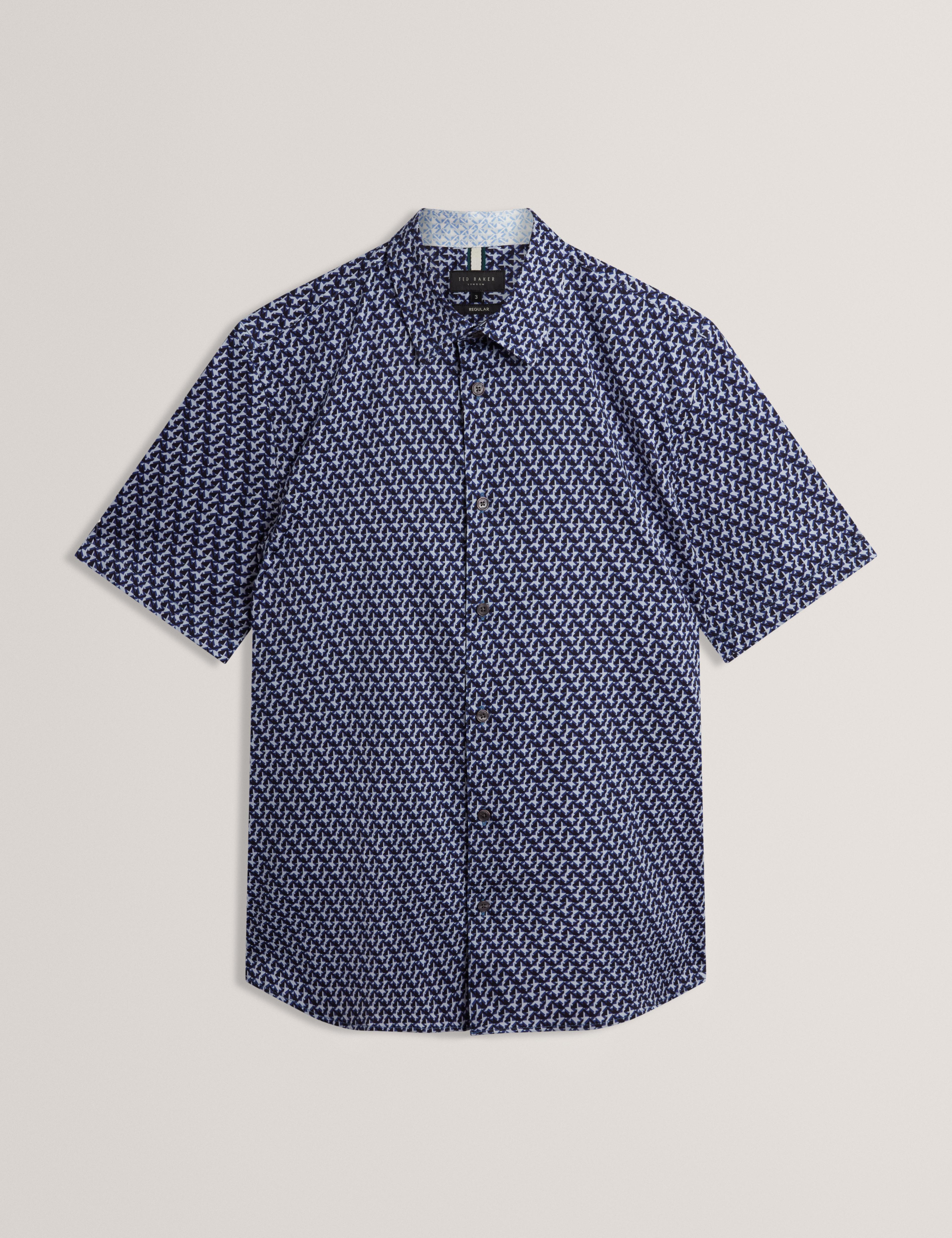 Men ALPHSO SS Regular Fit Geo Shirt - Ted Baker