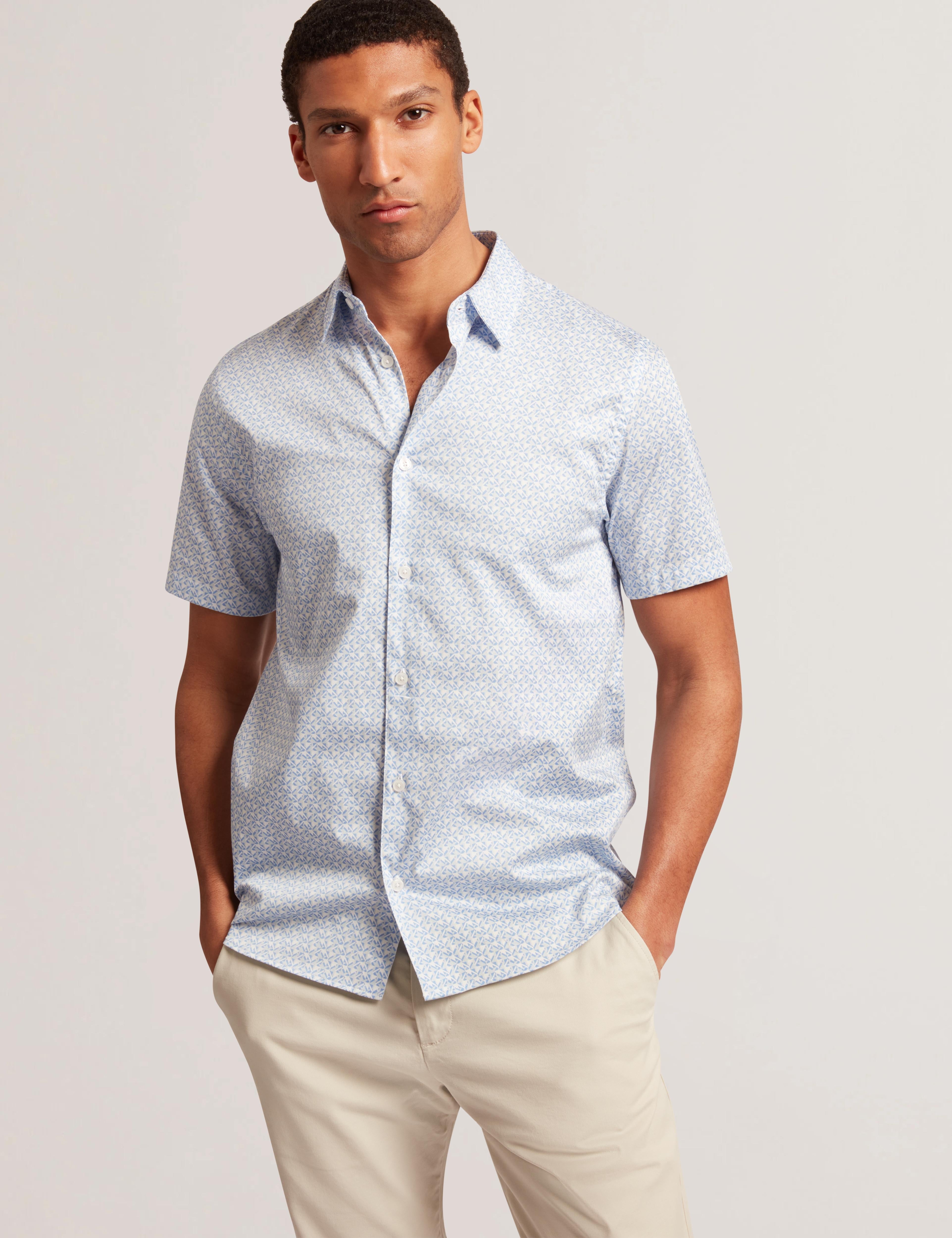 Men ALPHSO - SS Regular Fit Geo Shirt - Ted Baker