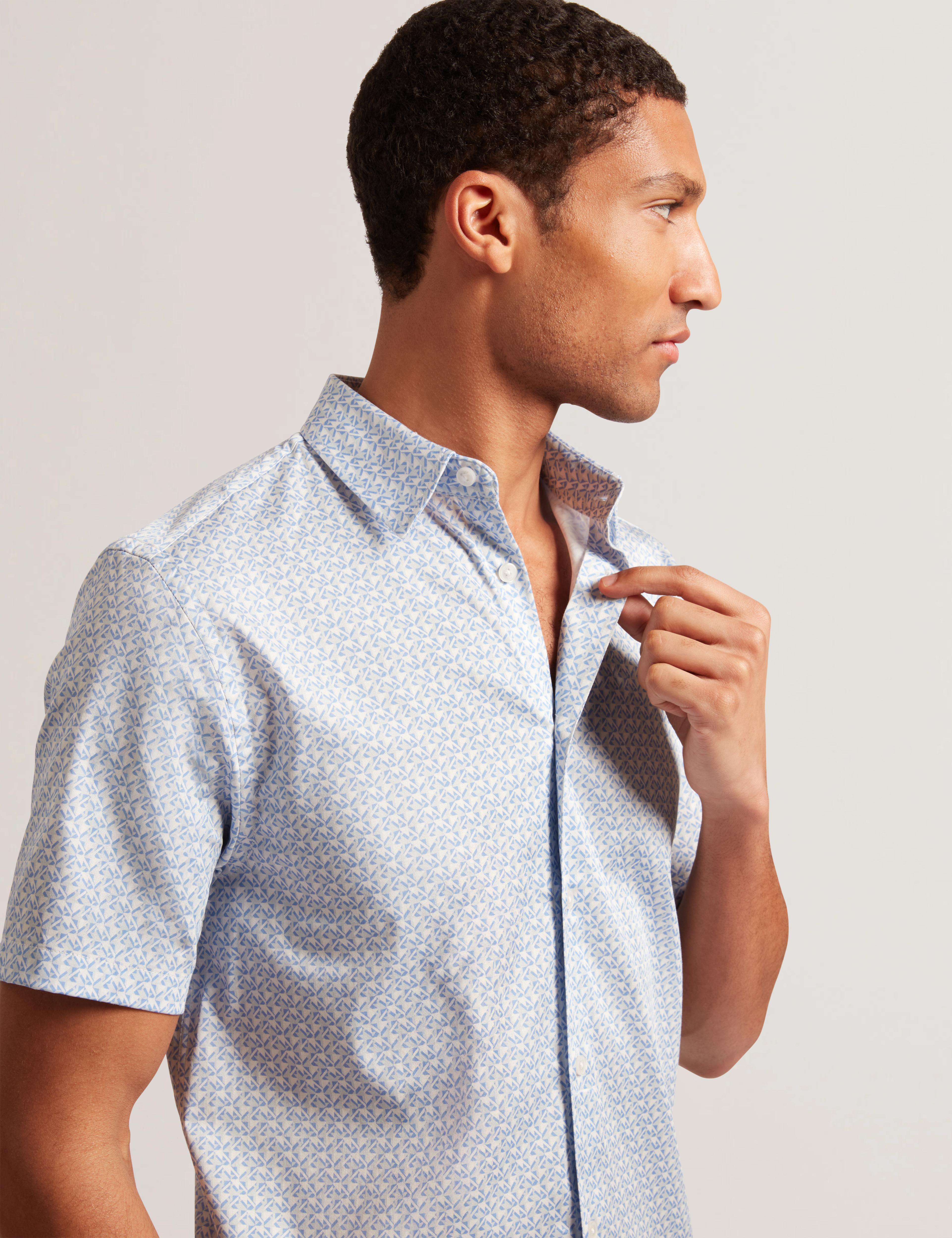 Men ALPHSO - SS Regular Fit Geo Shirt - Ted Baker