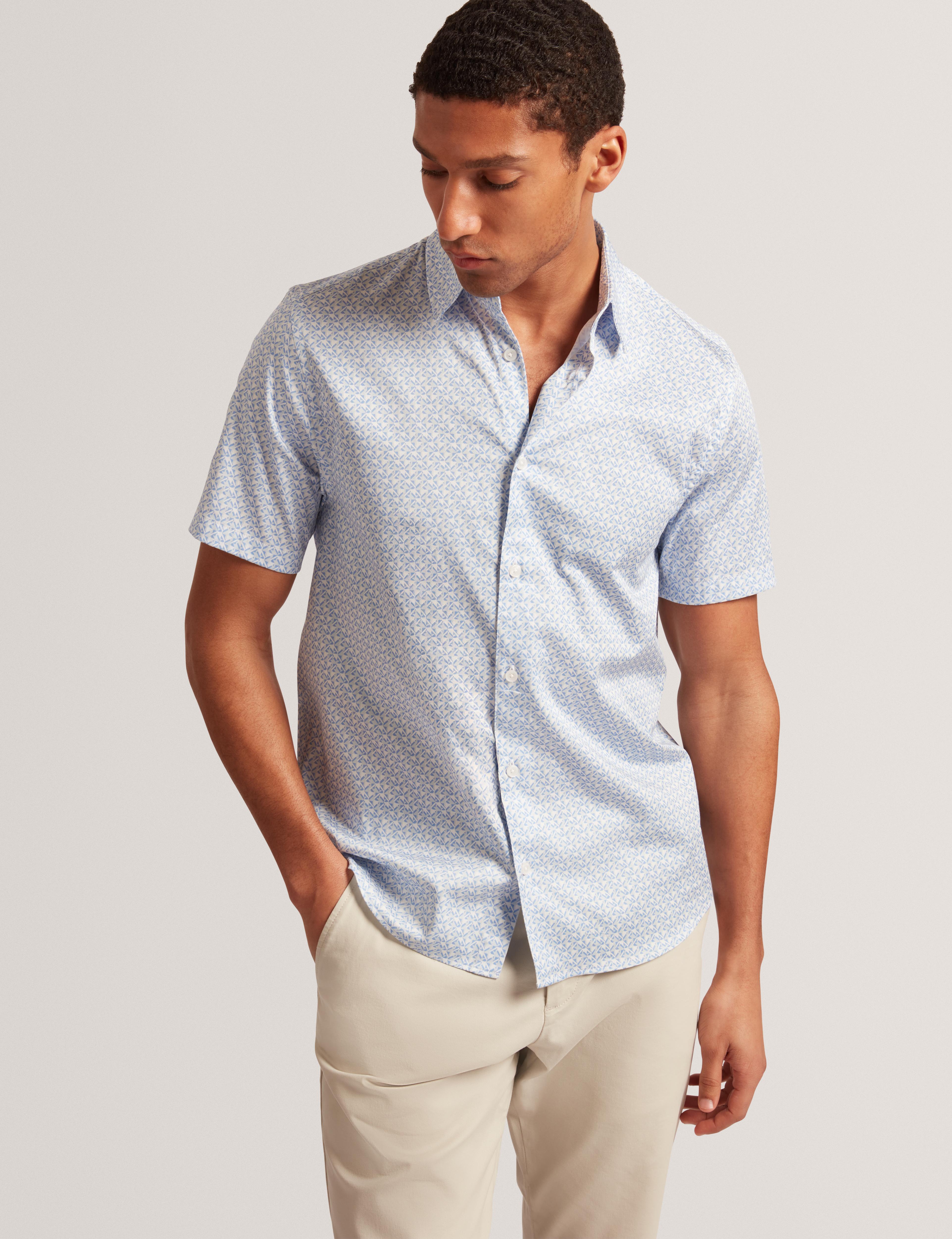 Men ALPHSO - SS Regular Fit Geo Shirt - Ted Baker