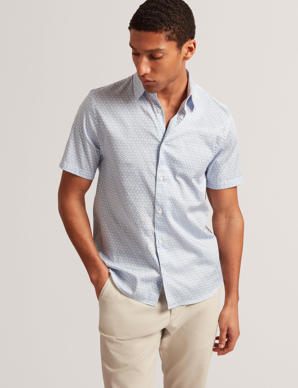 Men ALPHSO - SS Regular Fit Geo Shirt - Ted Baker
