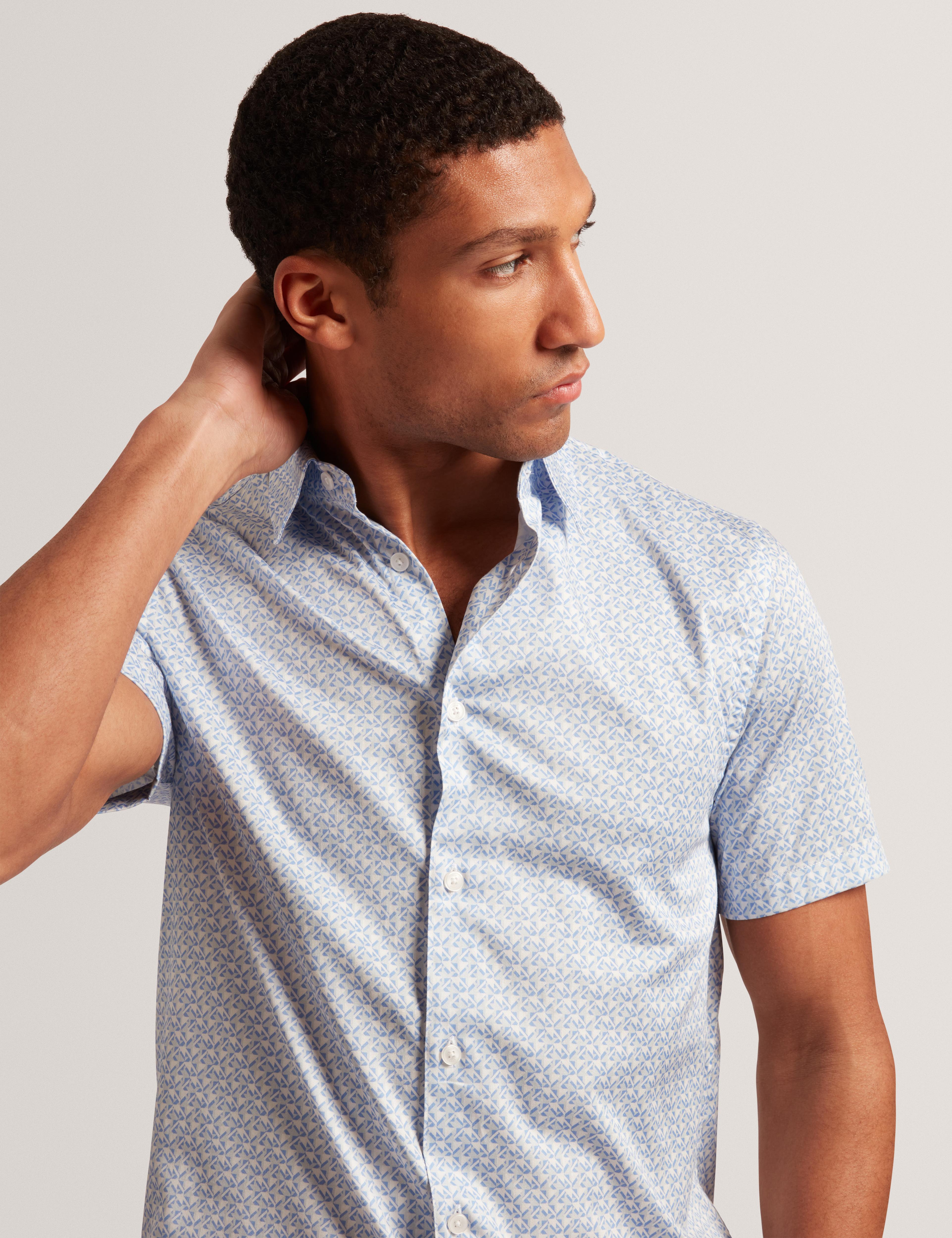Men ALPHSO - SS Regular Fit Geo Shirt - Ted Baker